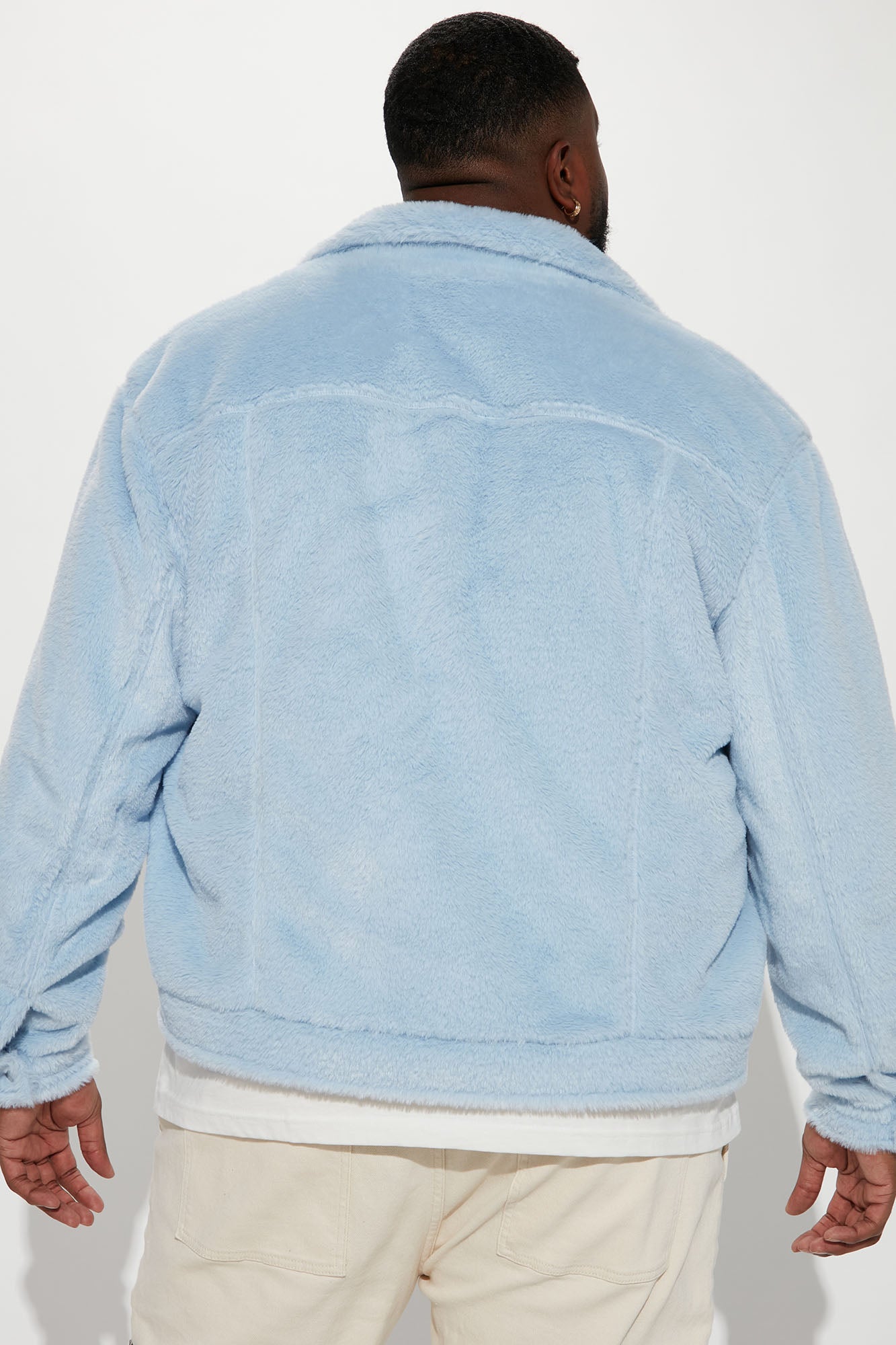 Hey Ma Fur Trucker Jacket - Light Blue