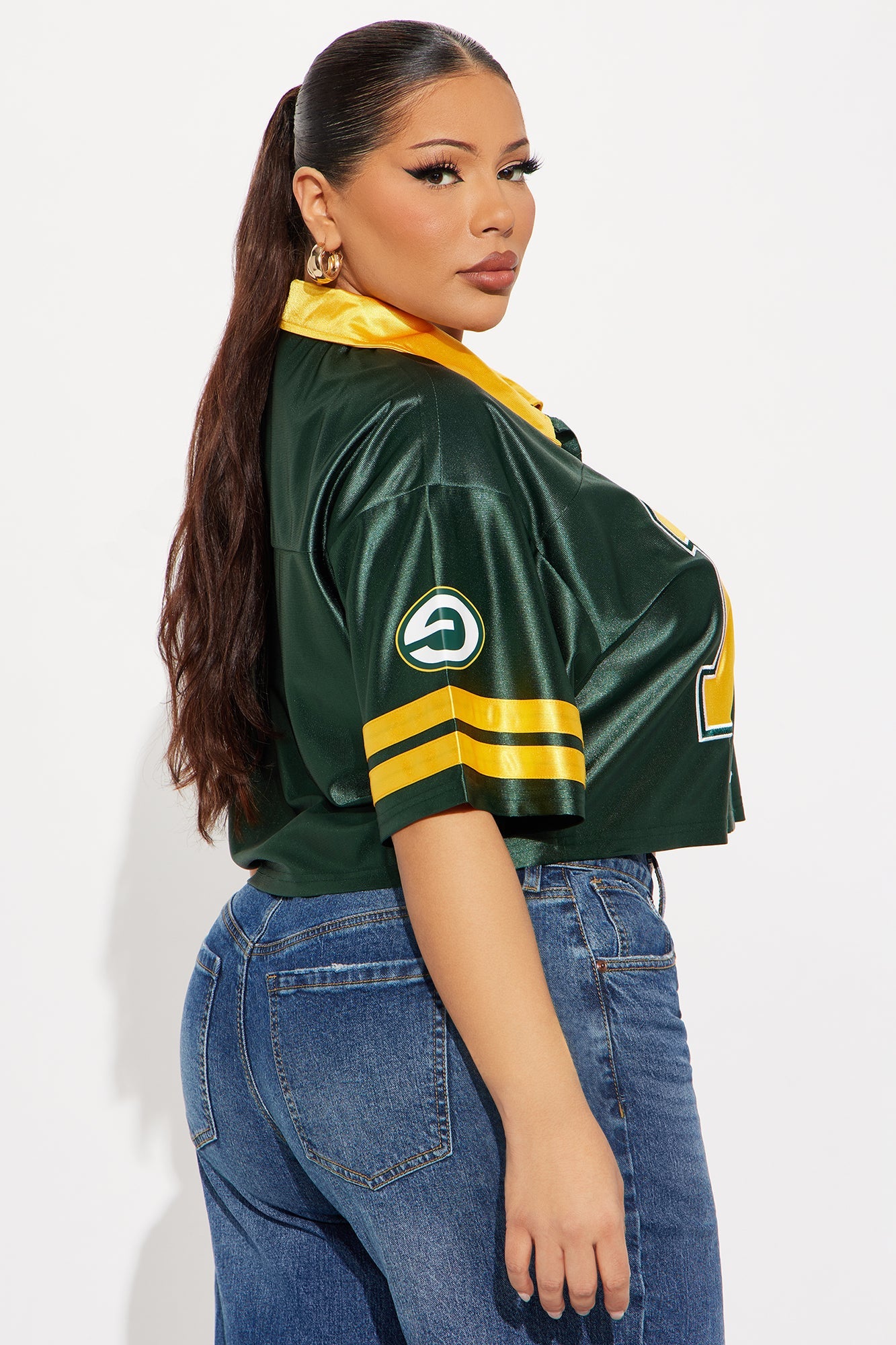 NFL Green Bay Packers Cropped Shirt - Green/combo