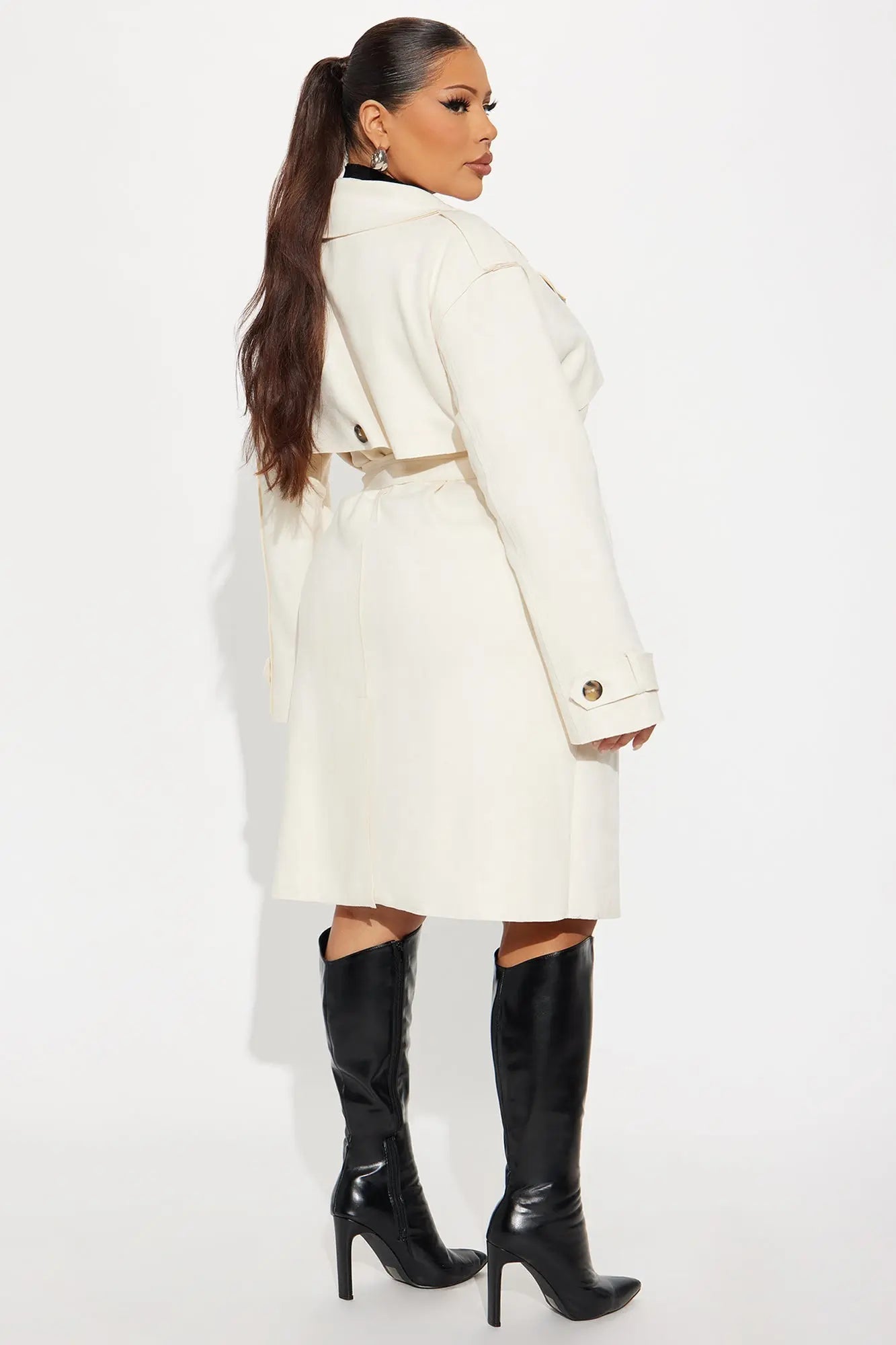 Hailey Belted Trench Coat - Beige