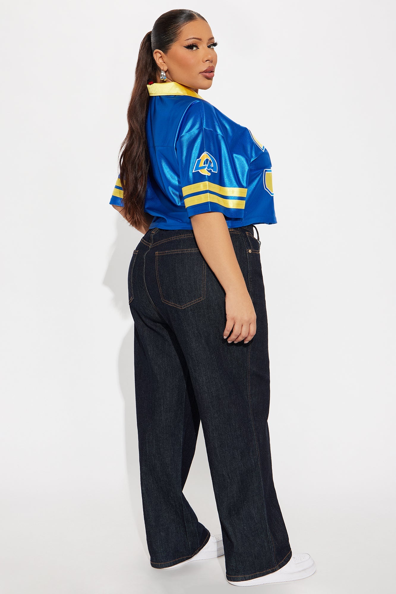 NFL LA Rams Cropped Shirt - Royal/combo