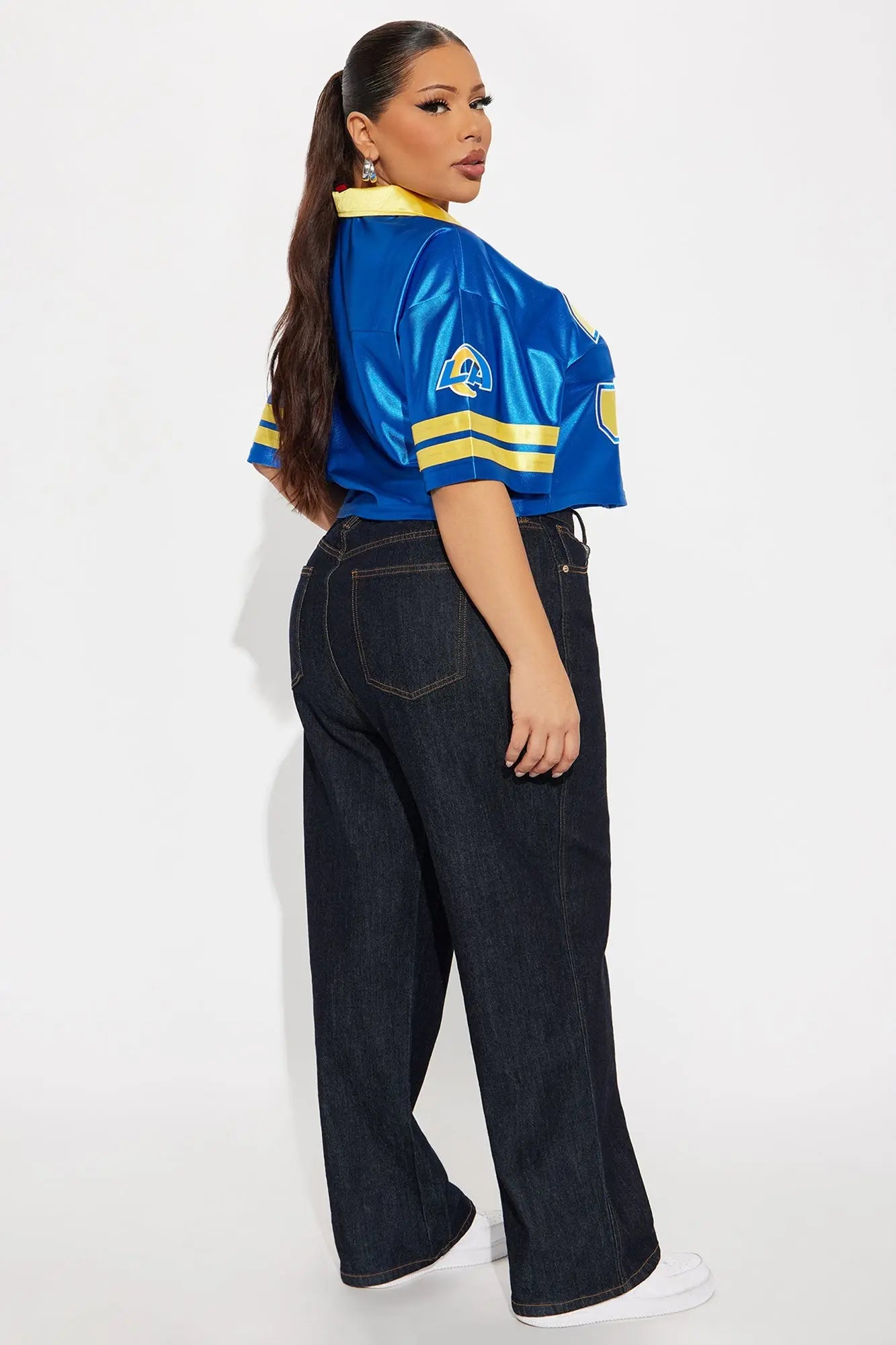 NFL LA Rams Cropped Shirt - Royal/combo