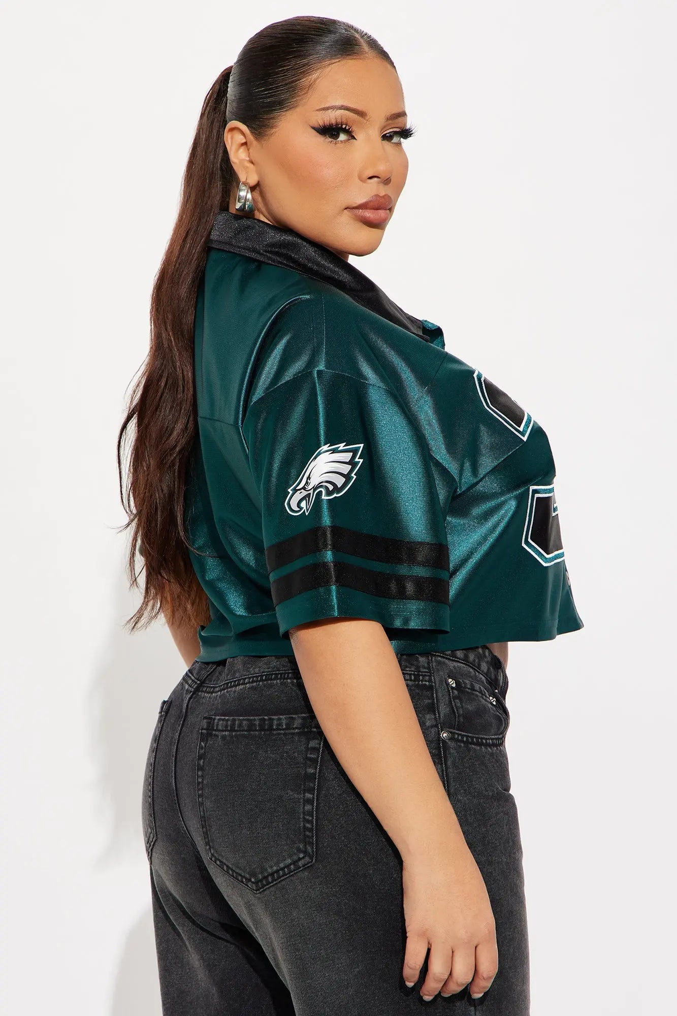NFL Philadelphia Eagles Cropped Shirt - Green/combo