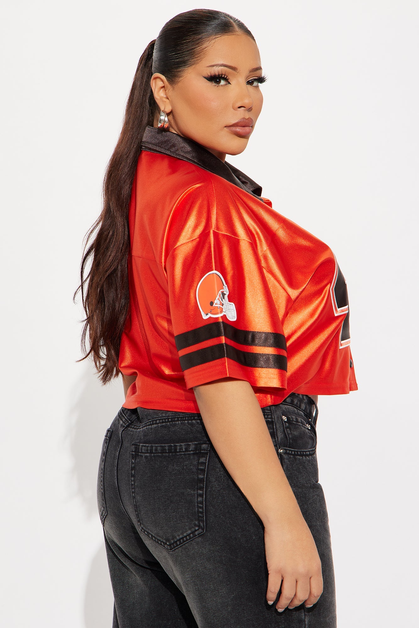 NFL Cleveland Browns Cropped Shirt - Orange