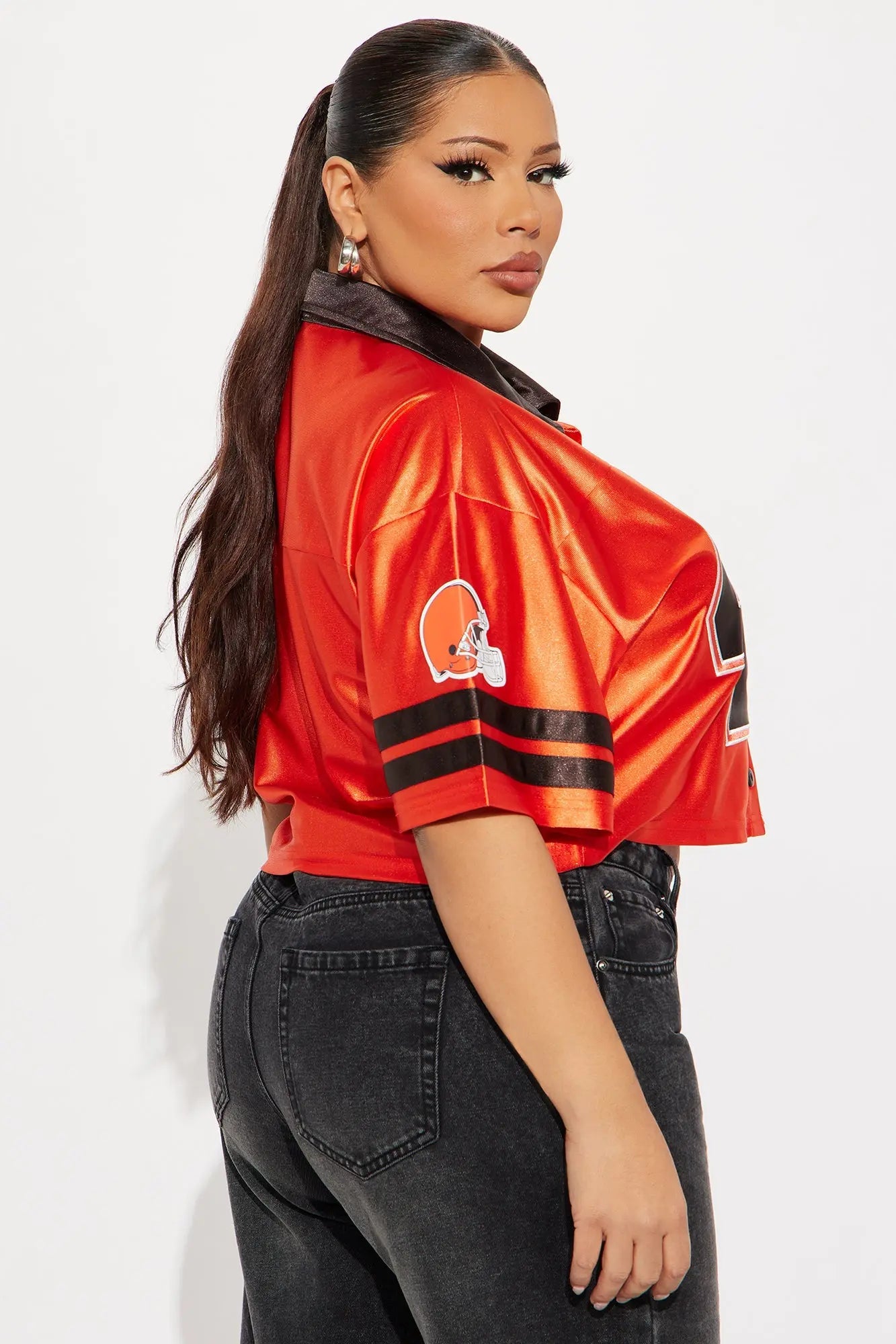 NFL Cleveland Browns Cropped Shirt - Orange