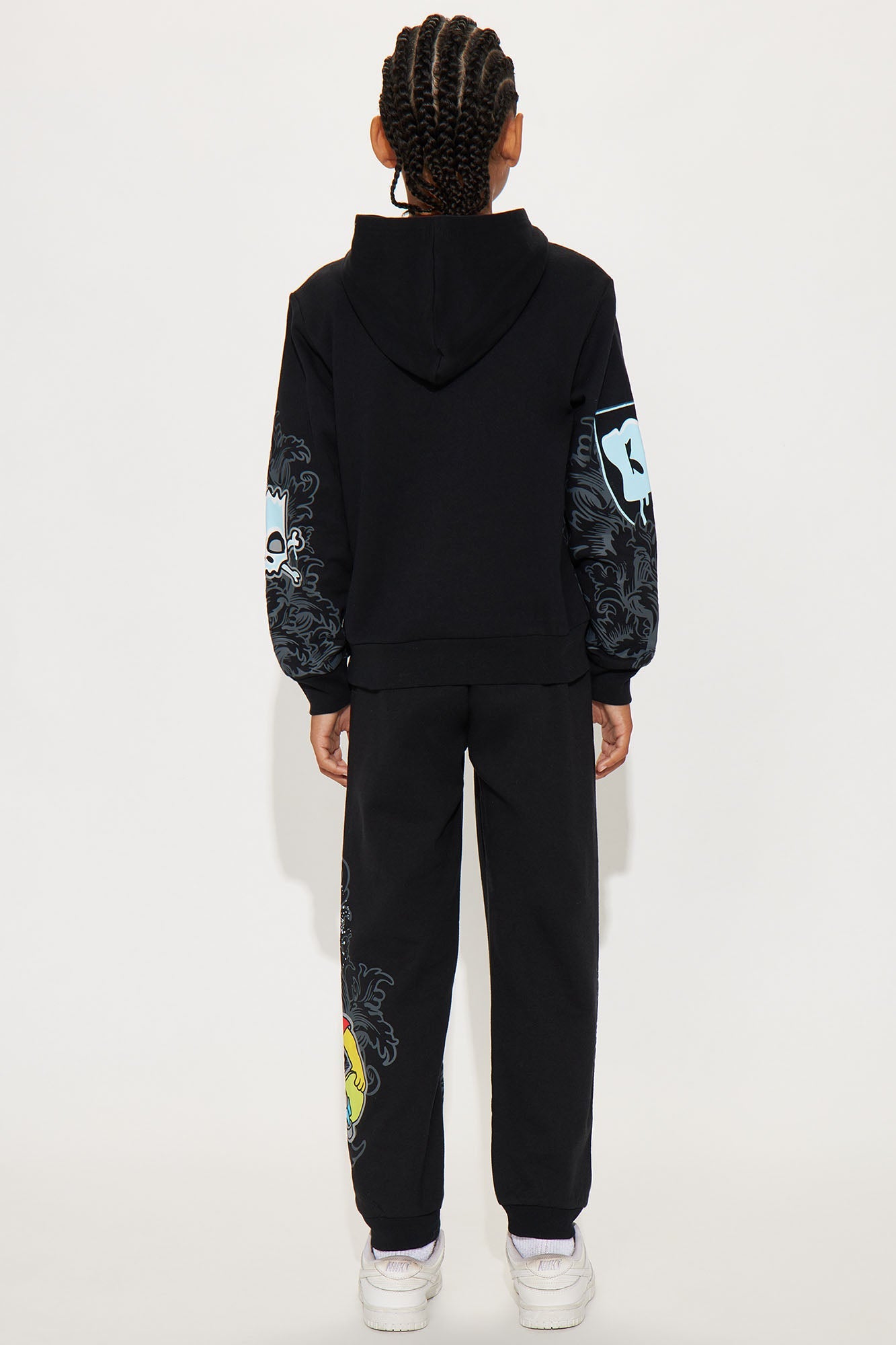 Mini Bart Simpson Hoodie And Jogger Pant Set - Black