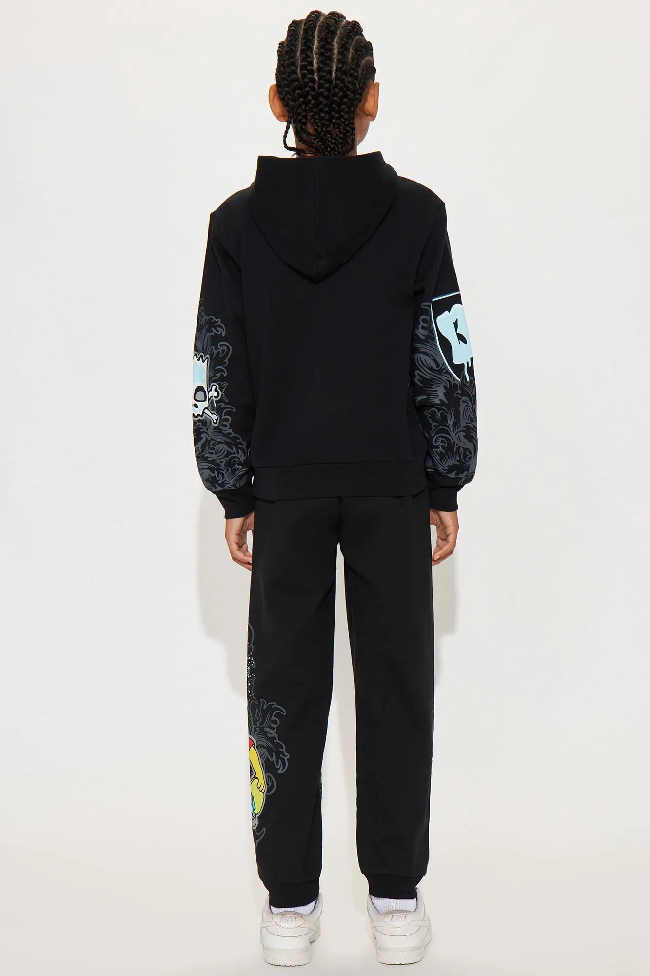 Mini Bart Simpson Hoodie And Jogger Pant Set - Black