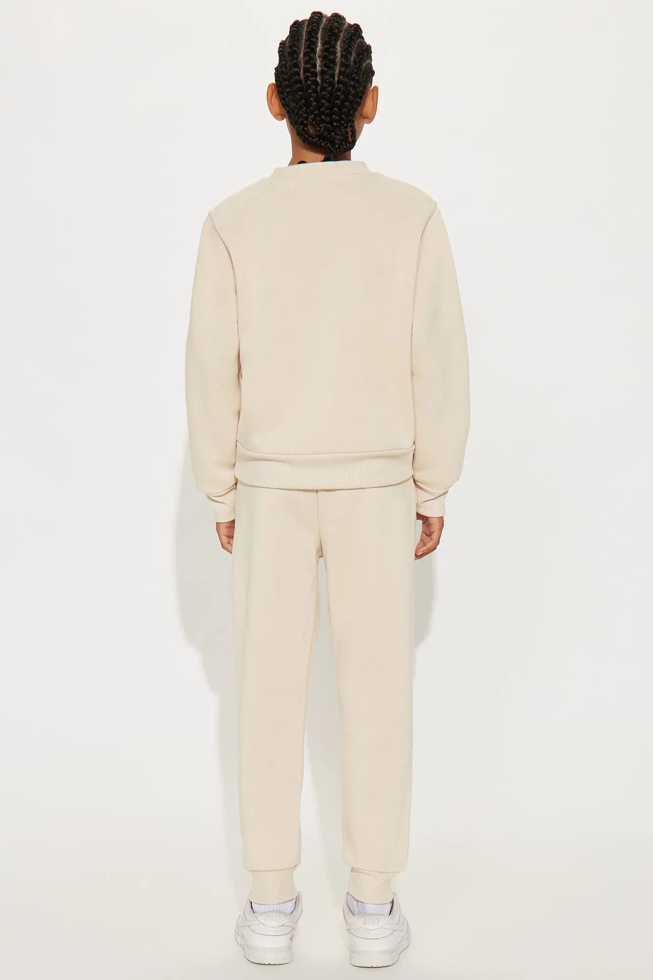 Mini Yes I'm A King Sweatshirt And Jogger Pant Set - Sand