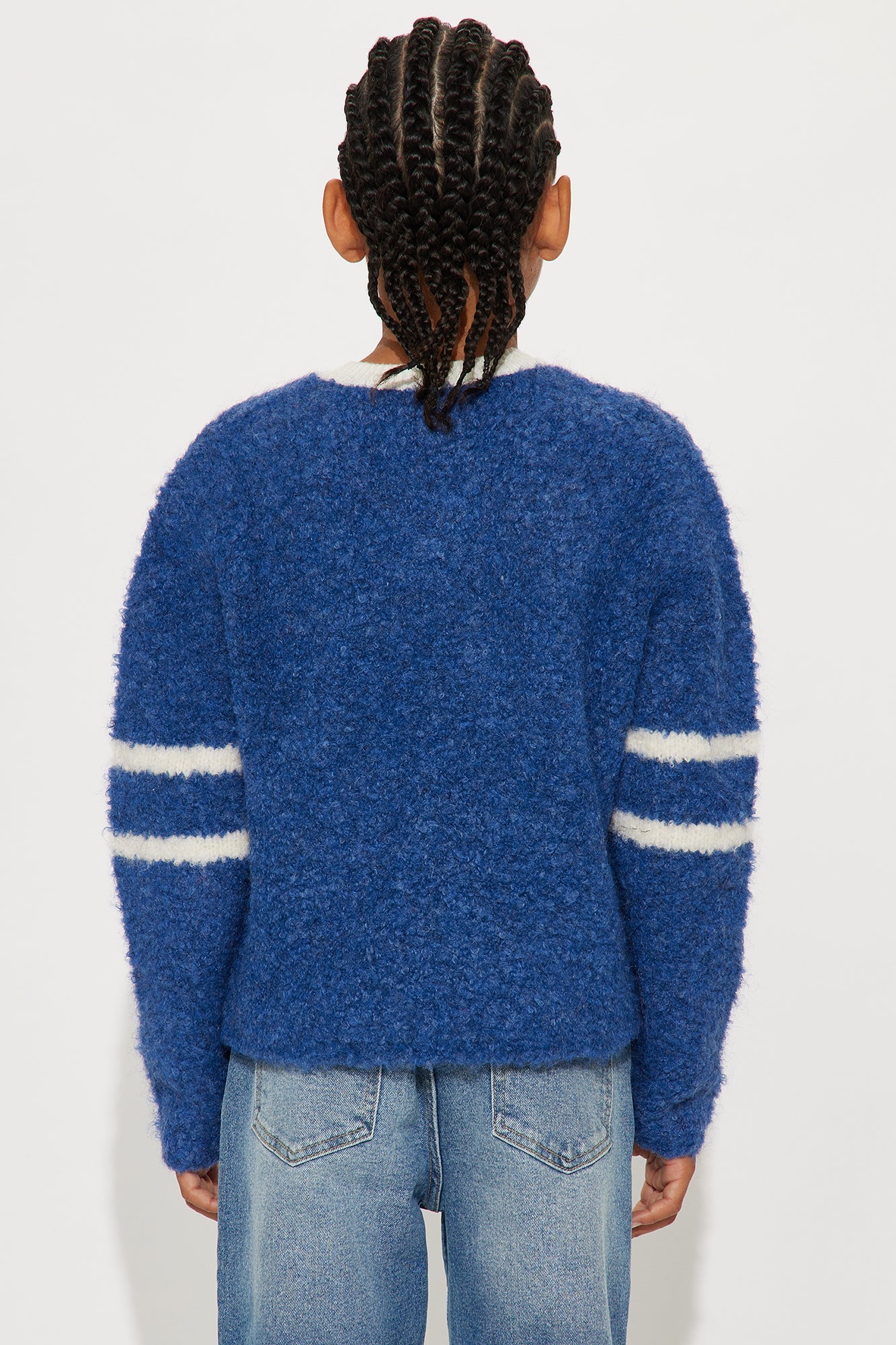 Mini Winning Team Fuzzy Knit - Blue/combo