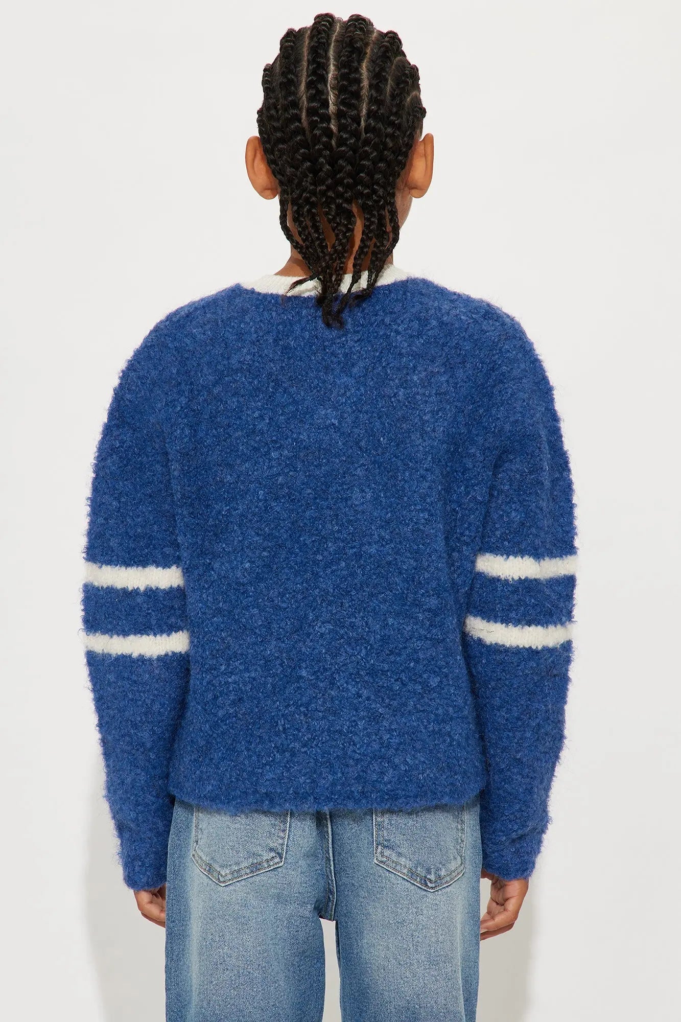 Mini Winning Team Fuzzy Knit - Blue/combo