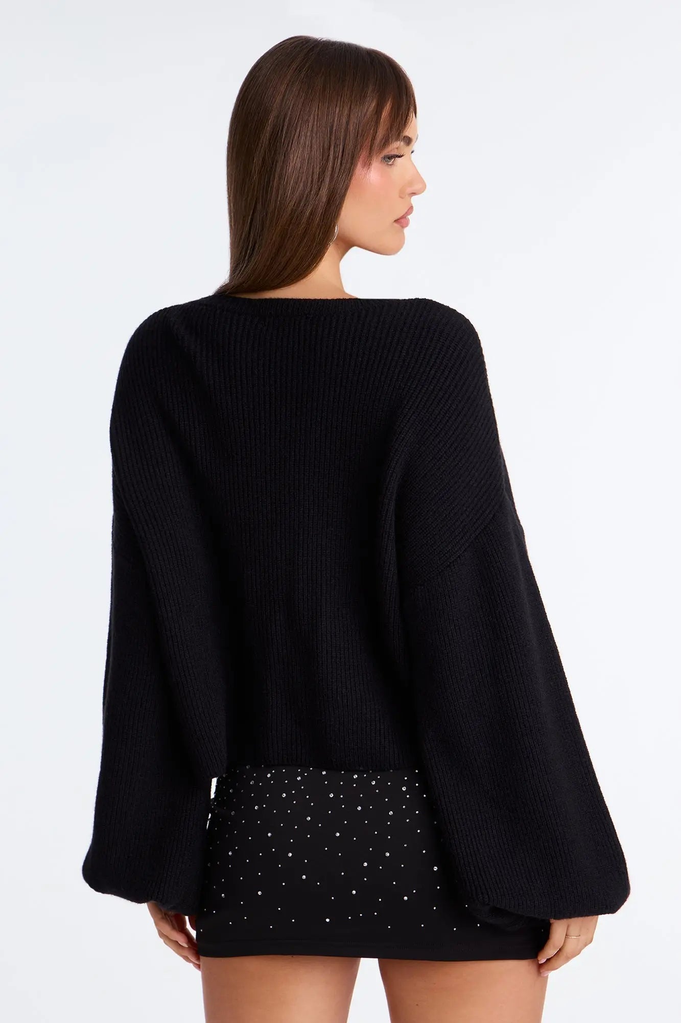 Tie Me Down Cardigan Sweater - Black