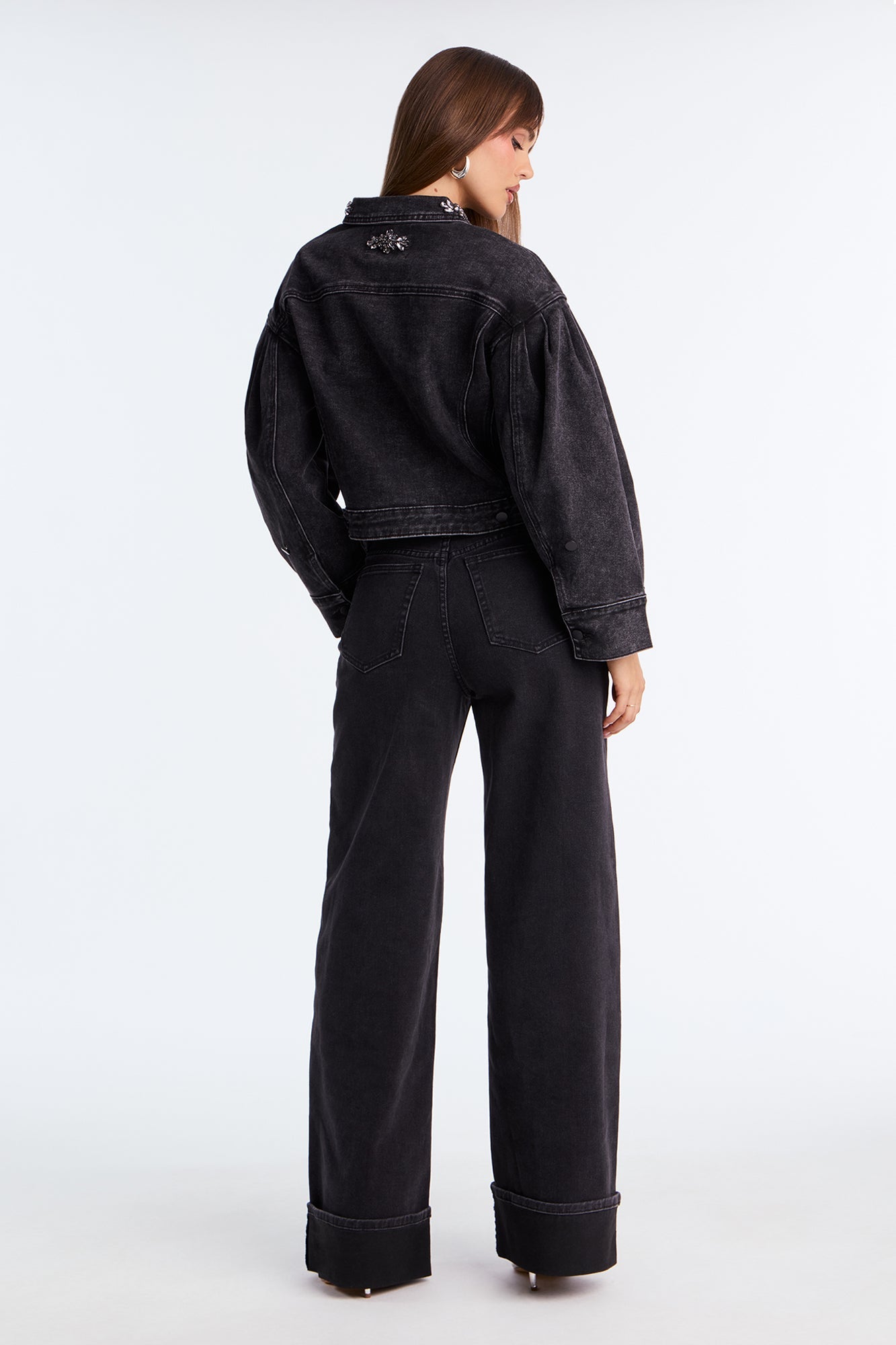 Ophelia Wide Leg Jean - Black Wash