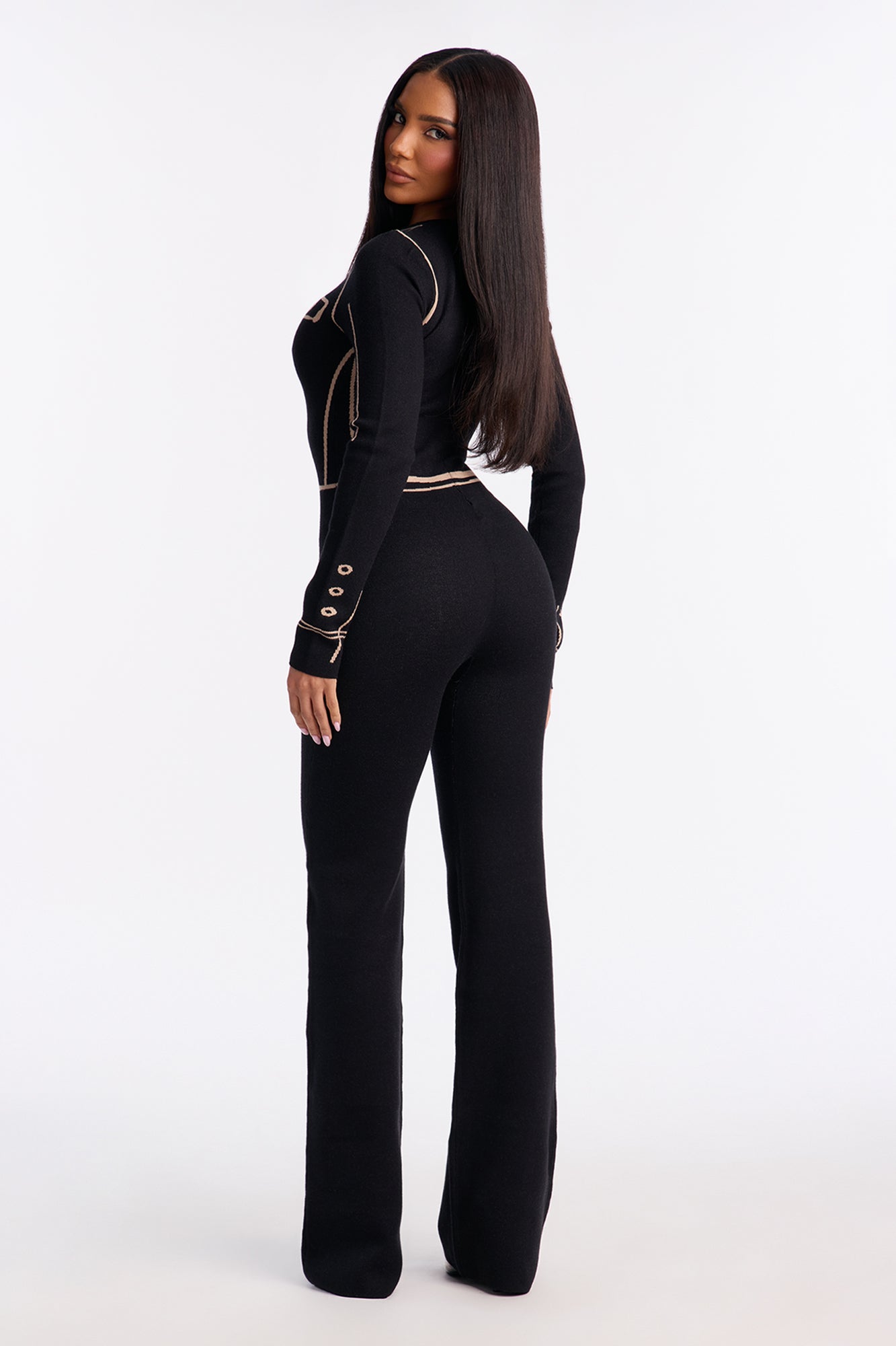 Rosie Sweater Long Sleeve Jumpsuit - Black