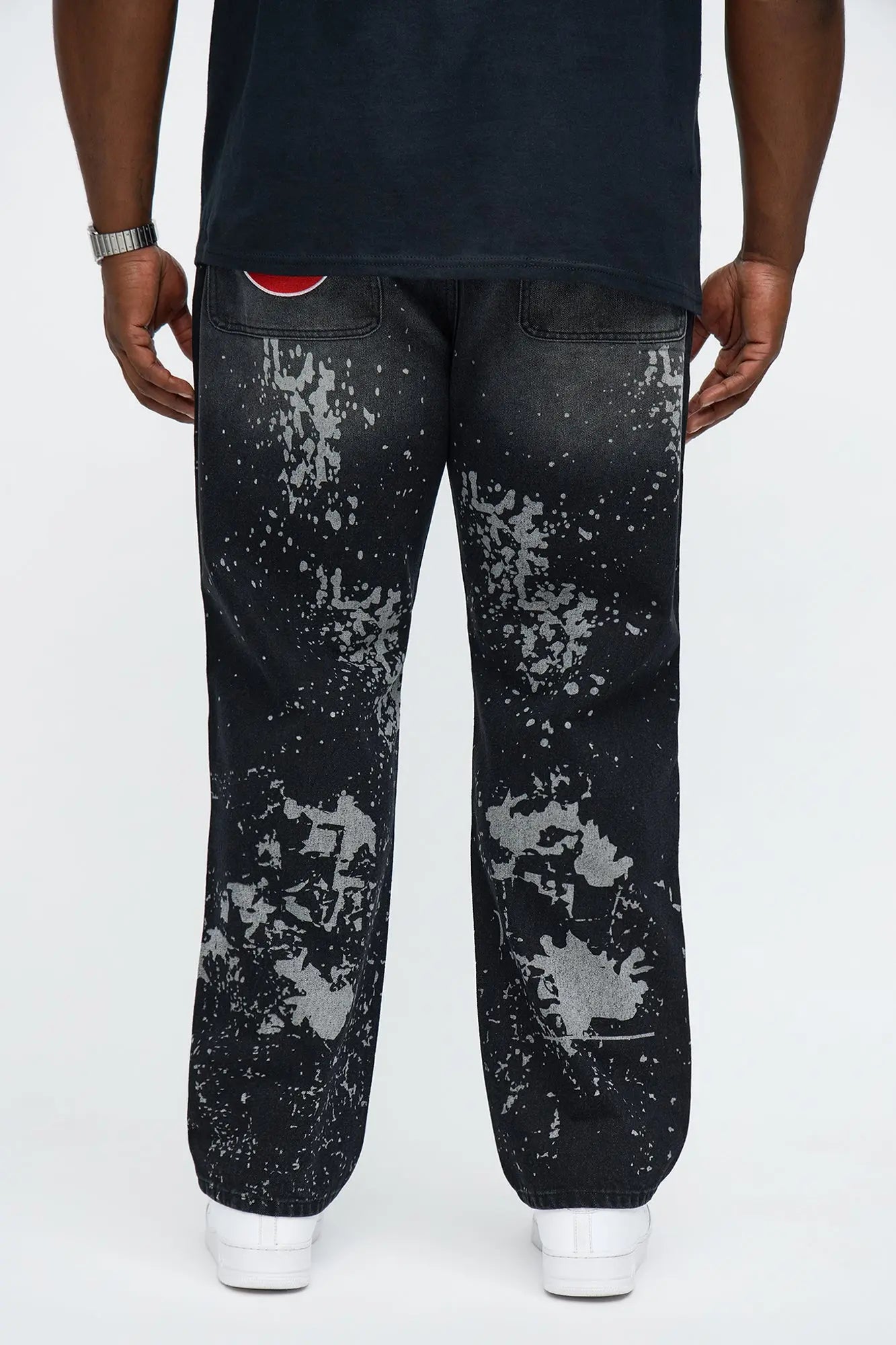 Straight Through Anarchy Patched Jean - Black Wash