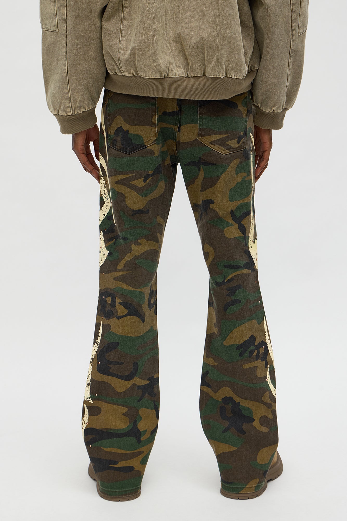 Stacked Skinny Flare Rockstar Life Jewel Camo Pant - Camouflage