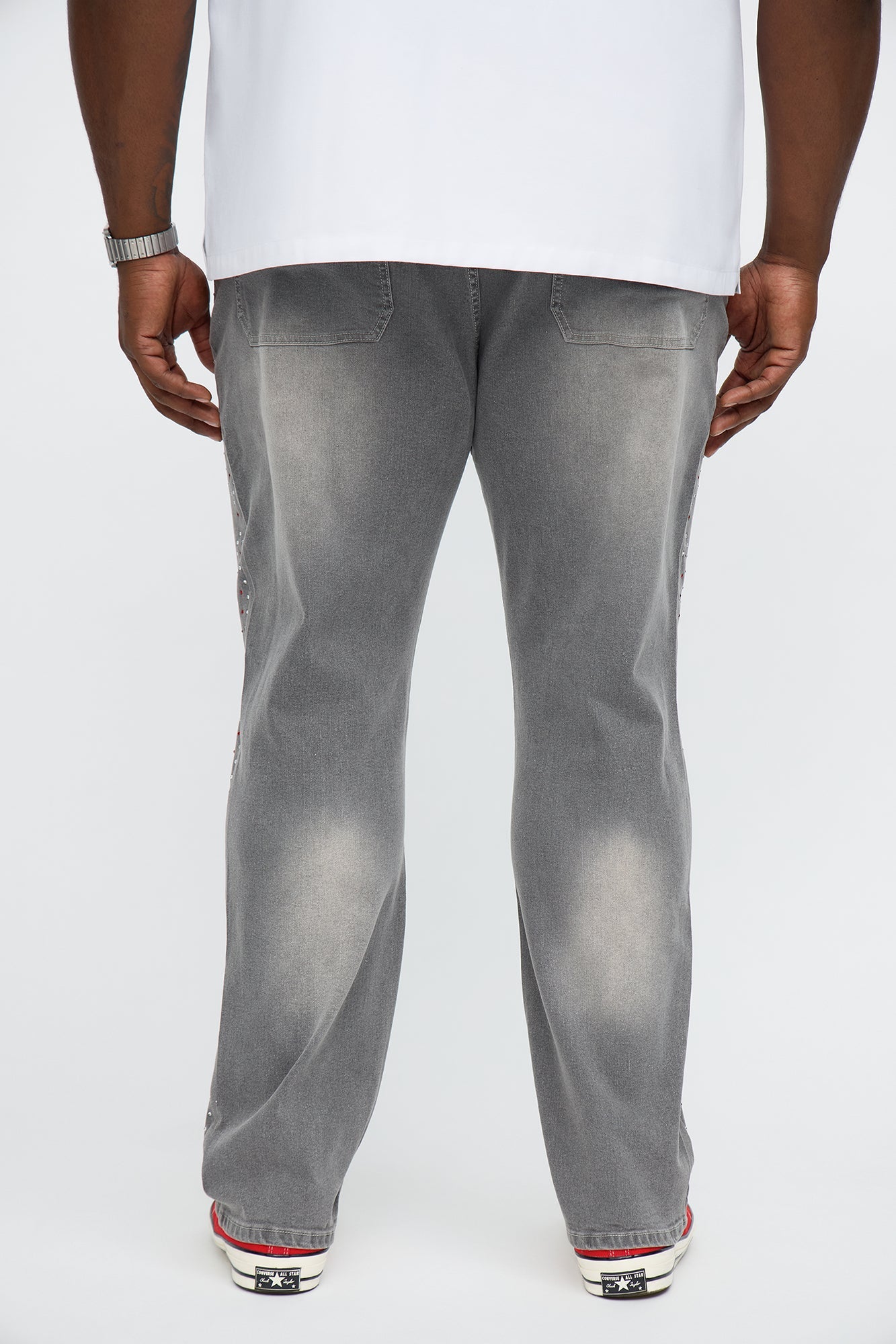 Slim Next Level Side Studded Jean - Grey