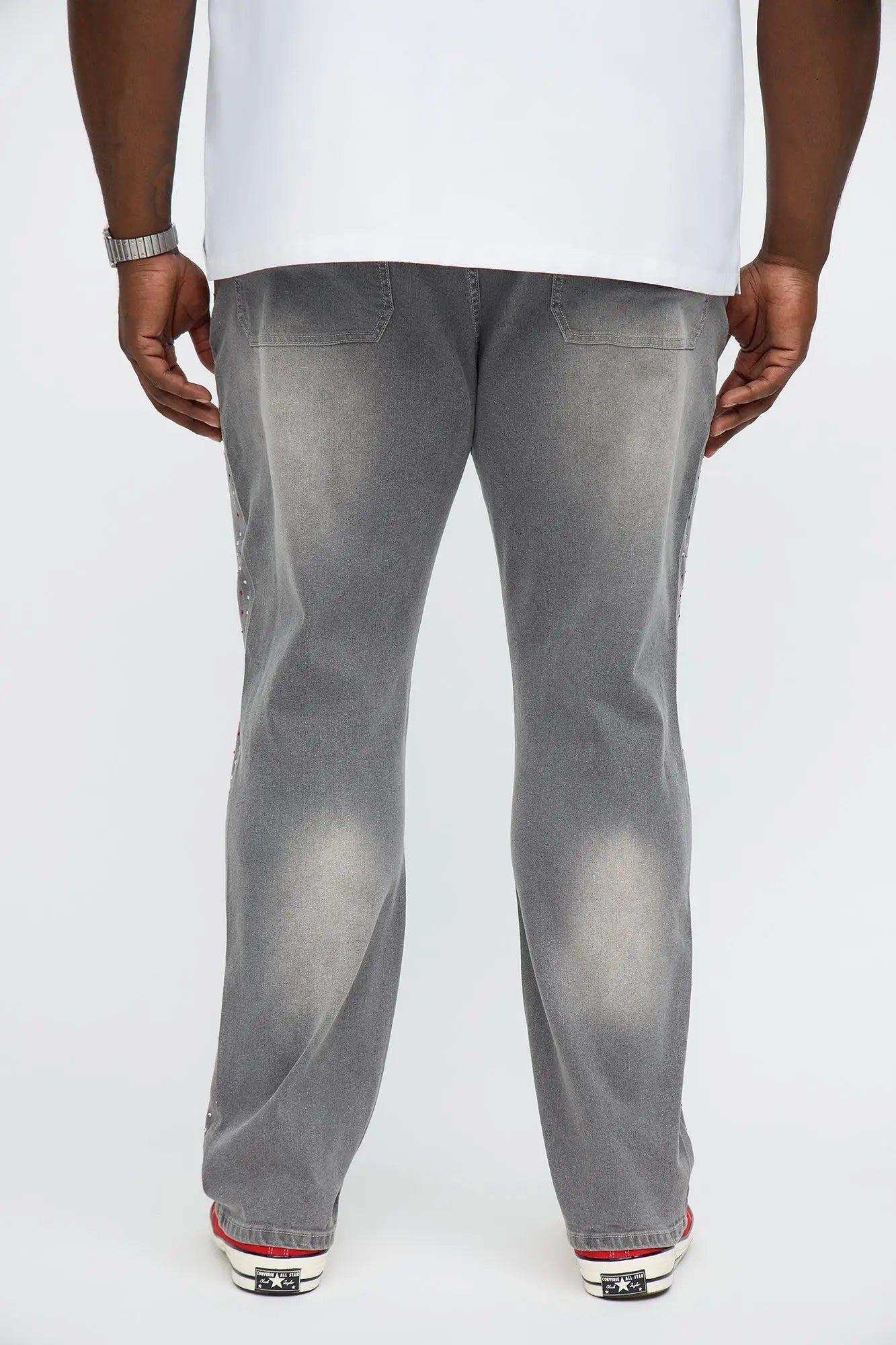 Slim Next Level Side Studded Jean - Grey