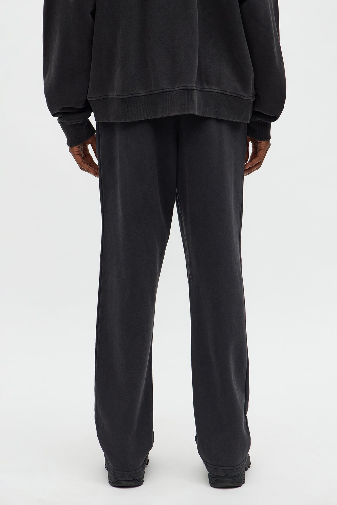 Heavyweight Vintage Washed French Terry Sweatpants - Black Wash