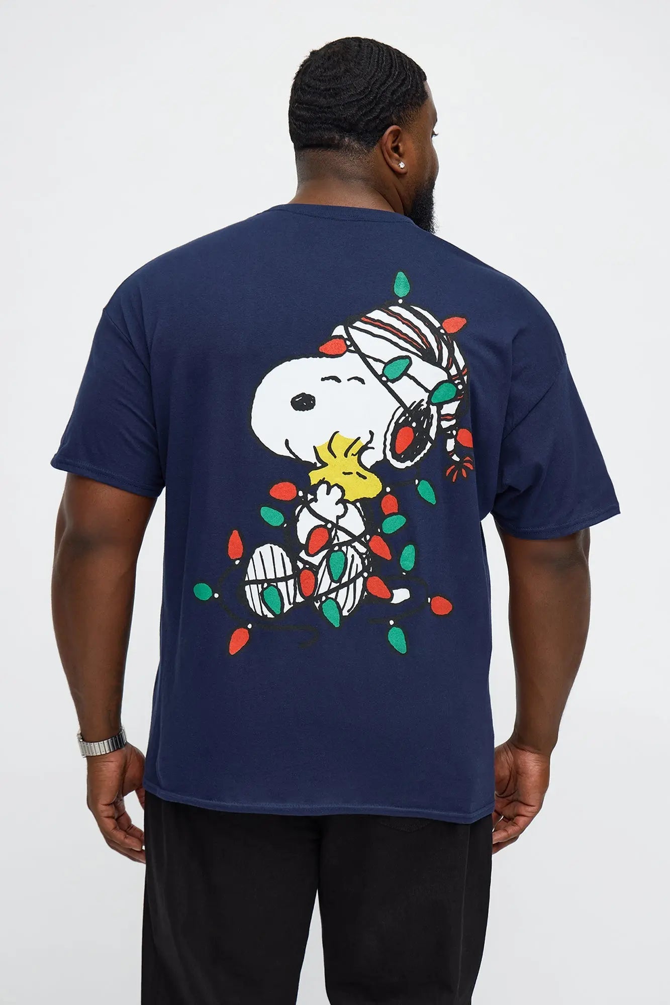 Peanuts Snoopy Christmas Short Sleeve Tee - Navy