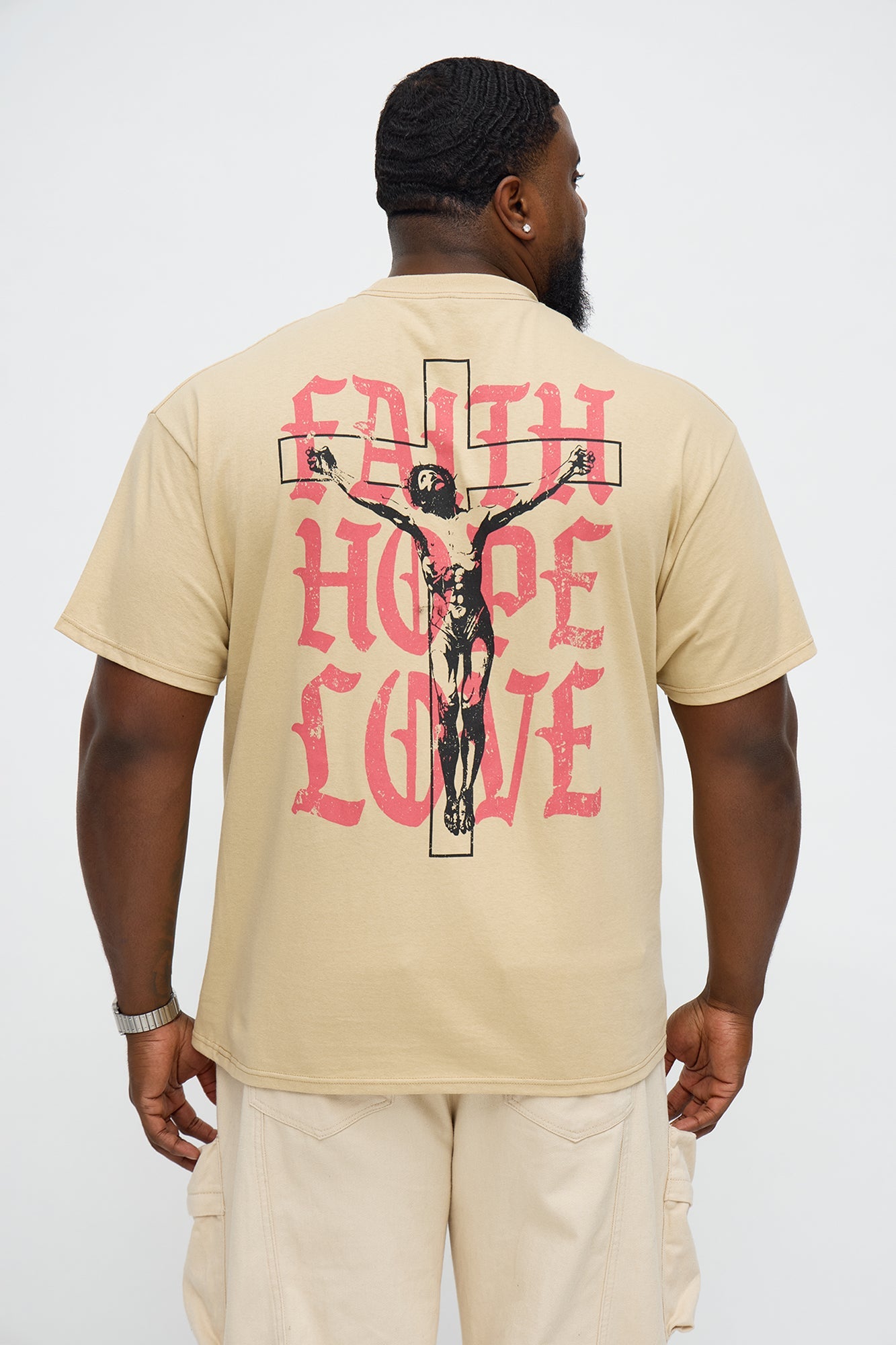 Faith Hope Love Short Sleeve Tee - Sand
