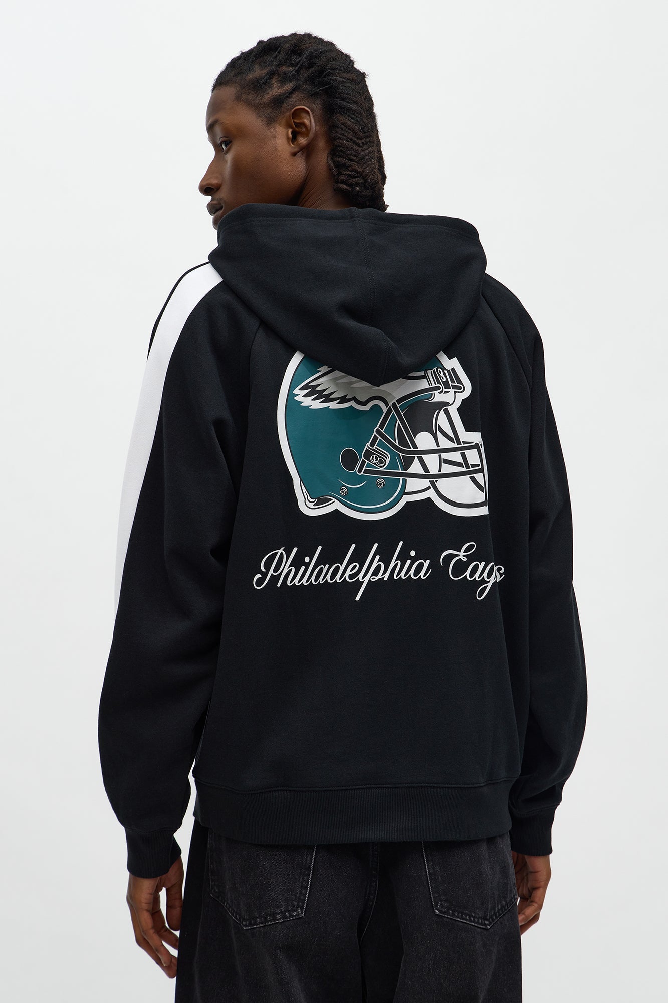 Eagles Monster Oversized Zip Up Hoodie - Black
