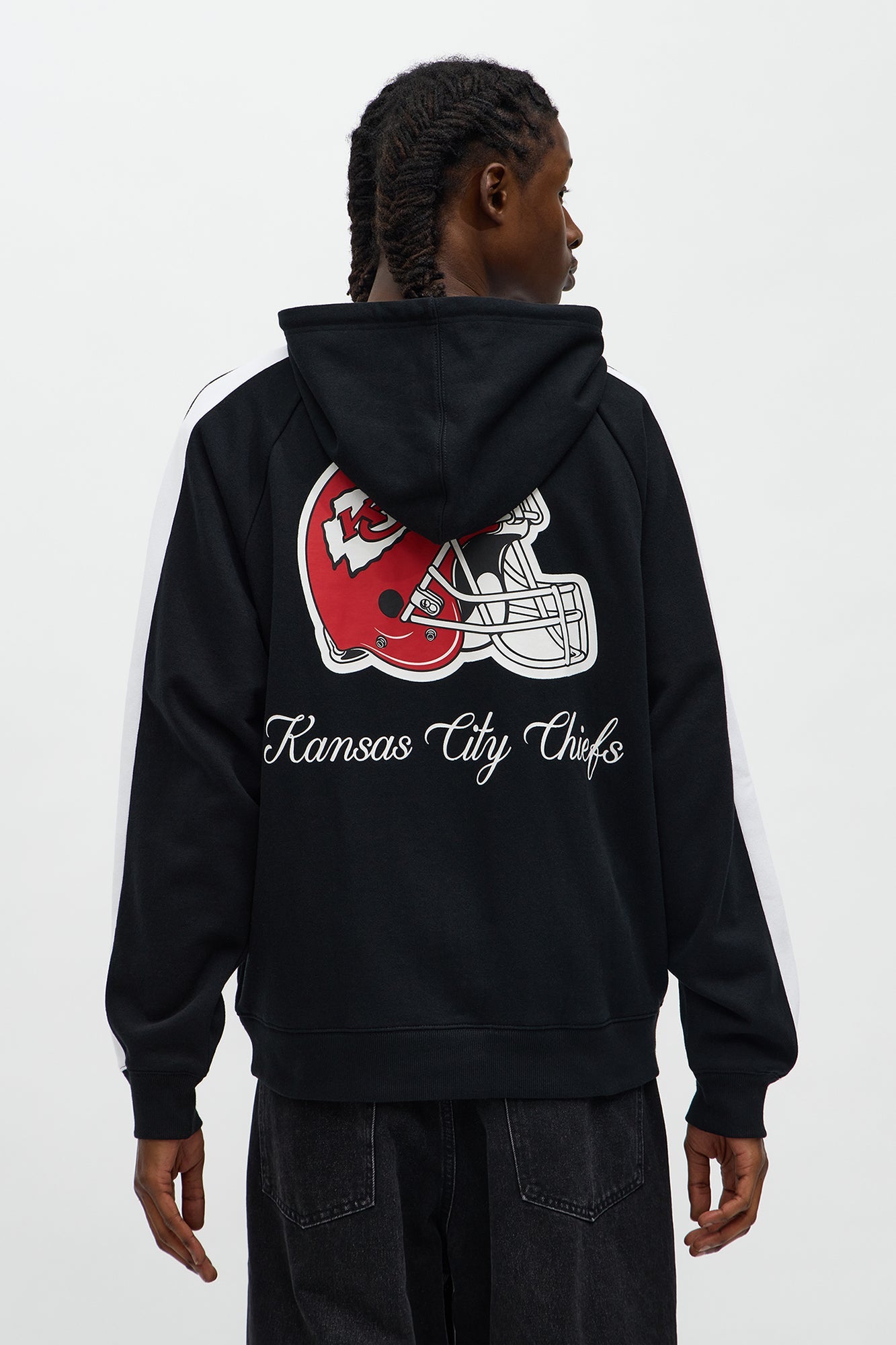 Chiefs Monster Oversized Zip Up Hoodie - Black