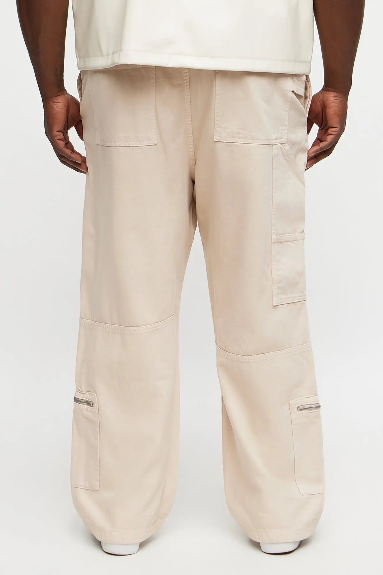 Baggy Zipper Carpenter Pant - Khaki
