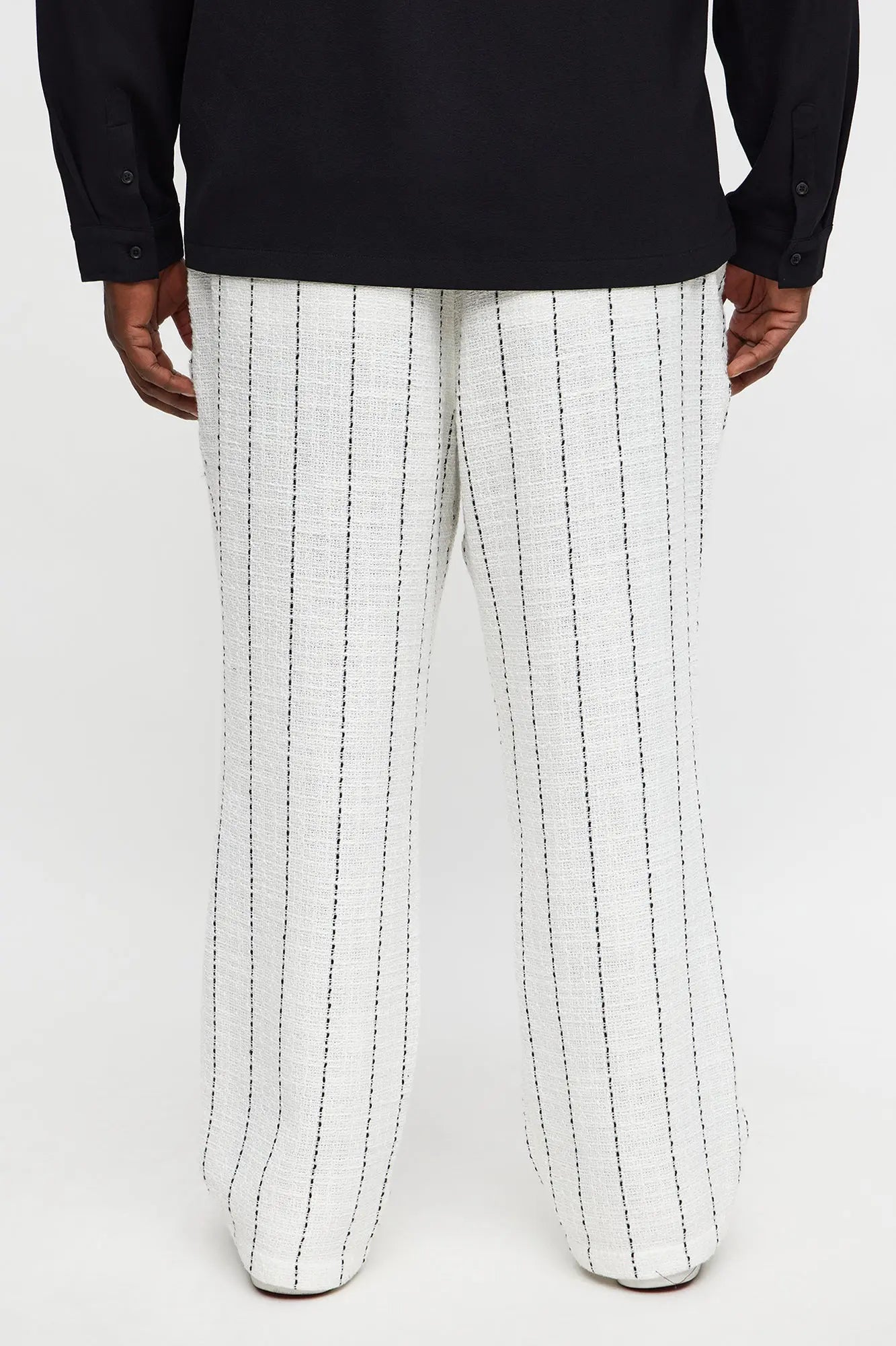 Straight Newport Beach Textured Drawstring Pant - White