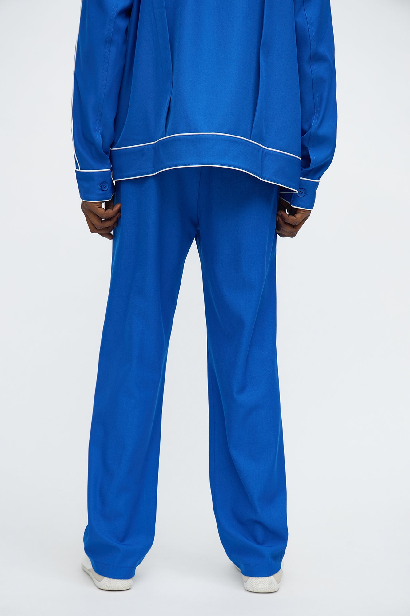 Straight Belmont Pleated Trouser - Blue