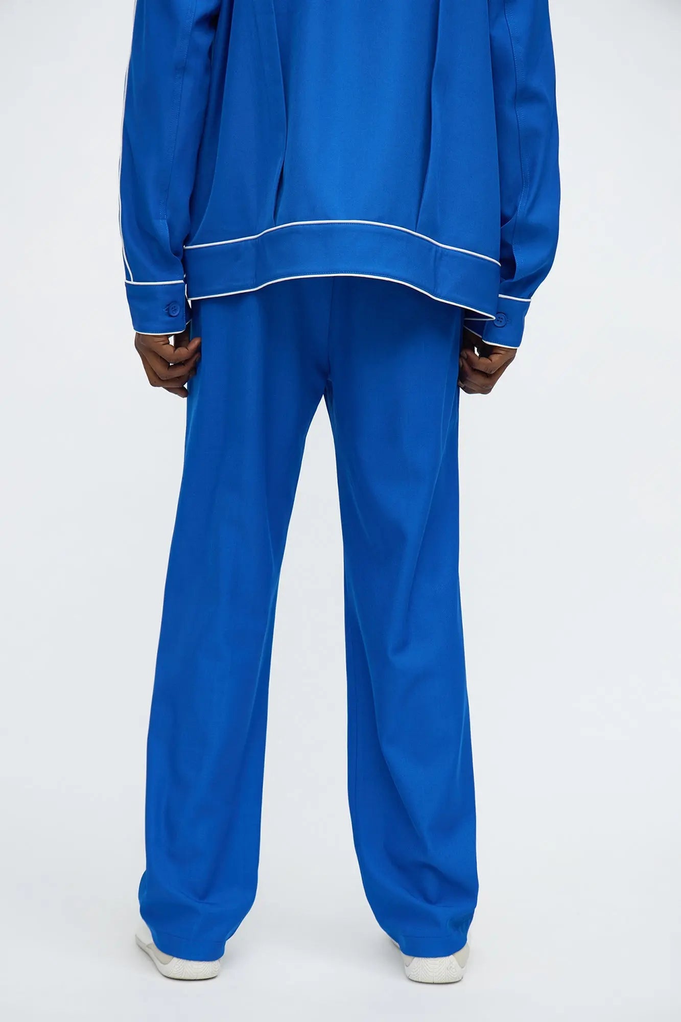 Straight Belmont Pleated Trouser - Blue