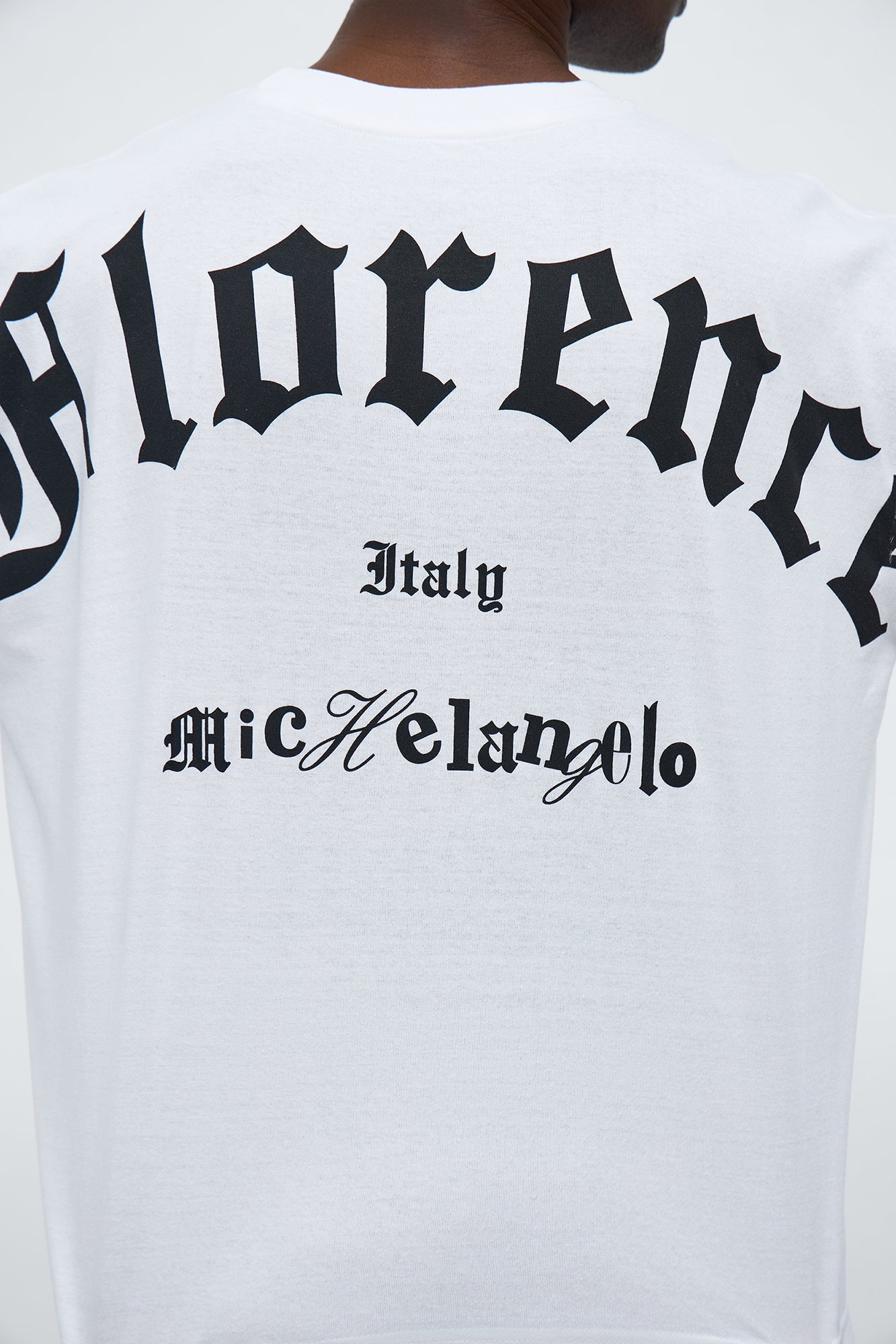 Michelangelo Florence Book Oversized Long Sleeve Tee - White