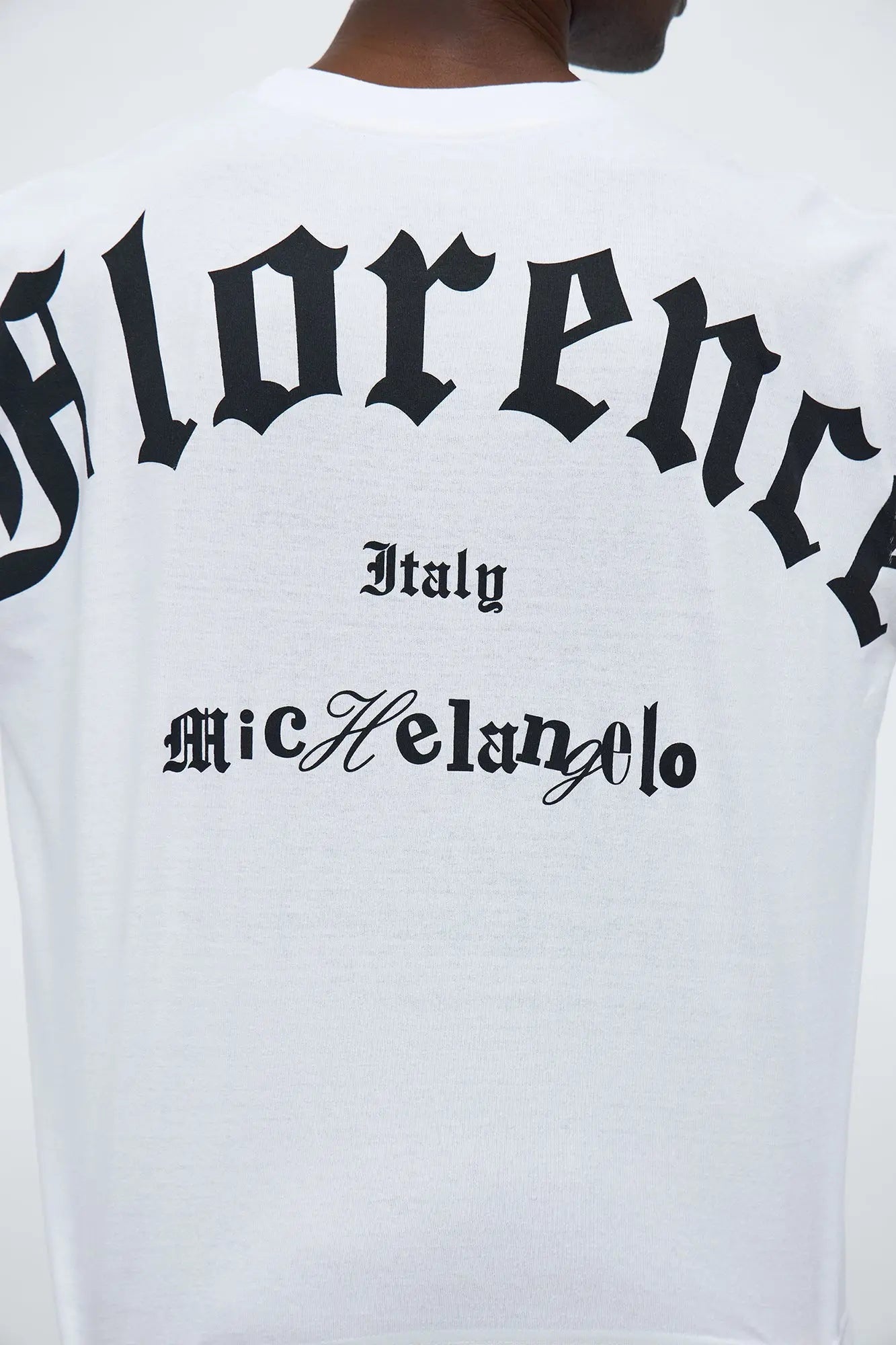 Michelangelo Florence Book Oversized Long Sleeve Tee - White