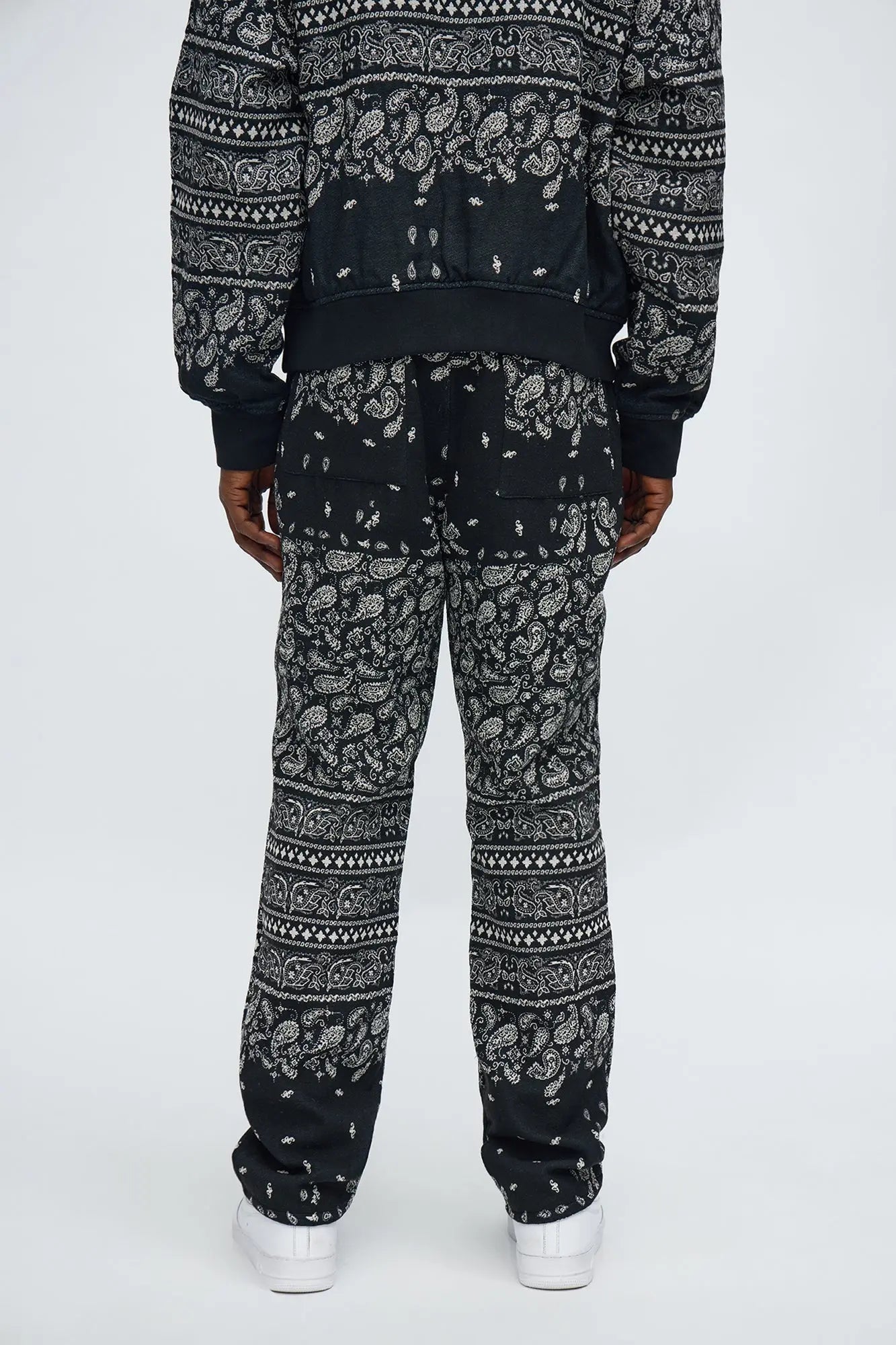 Straight Paisley Jacquard Pant - Black