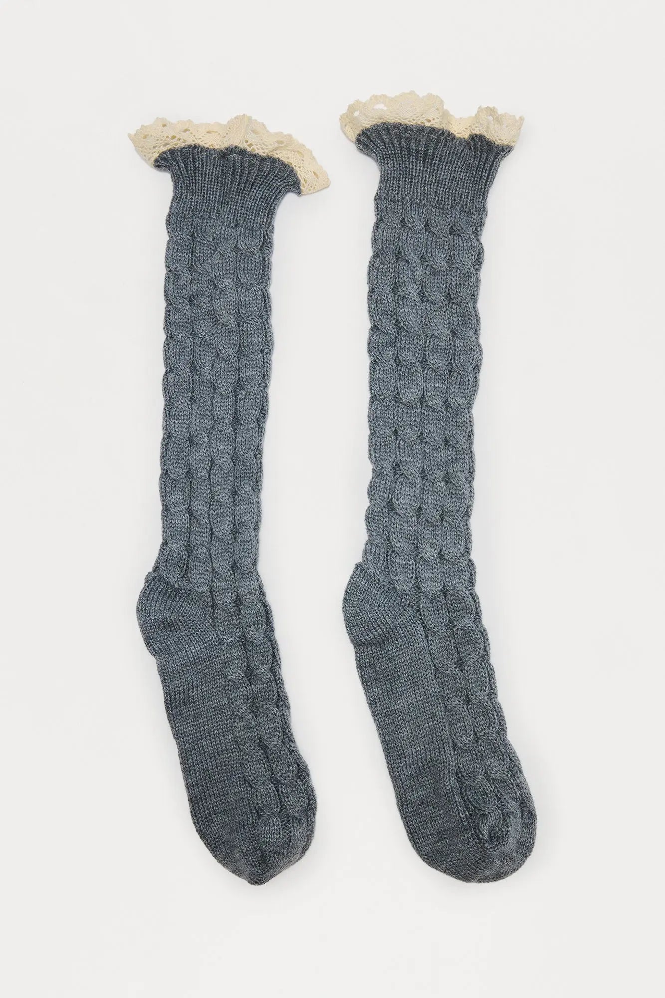 Cozy Girl Knee Socks - Grey