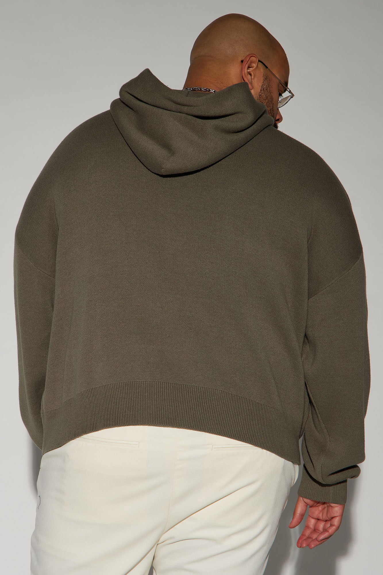 In My Feels Heavyweight Cropped Sweater Hoodie - Olive