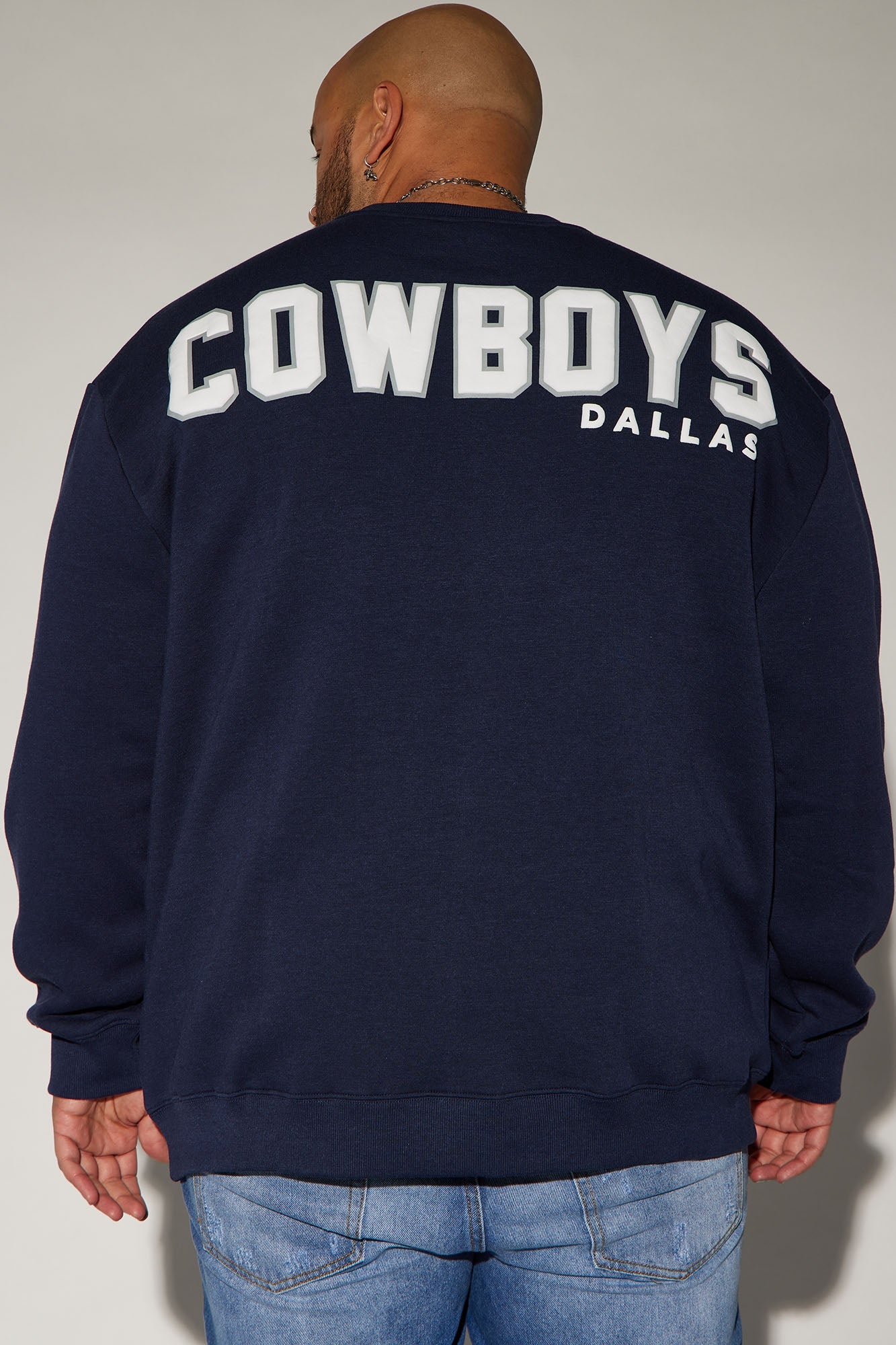 Cowboys Higher Education Fleece Crew Neck Sweater - Navy/combo