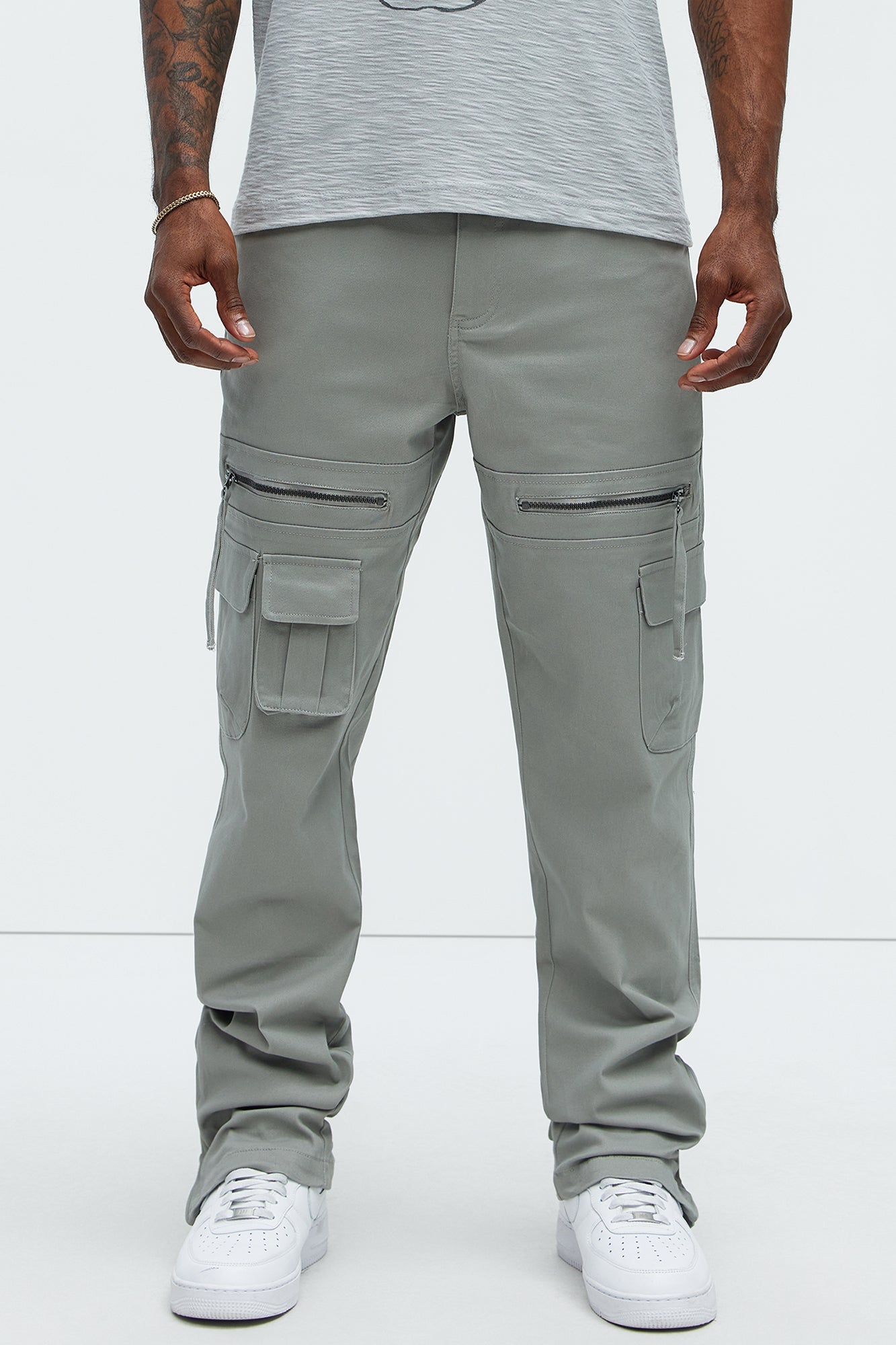 Camera Flash On Cargo Pants - Grey