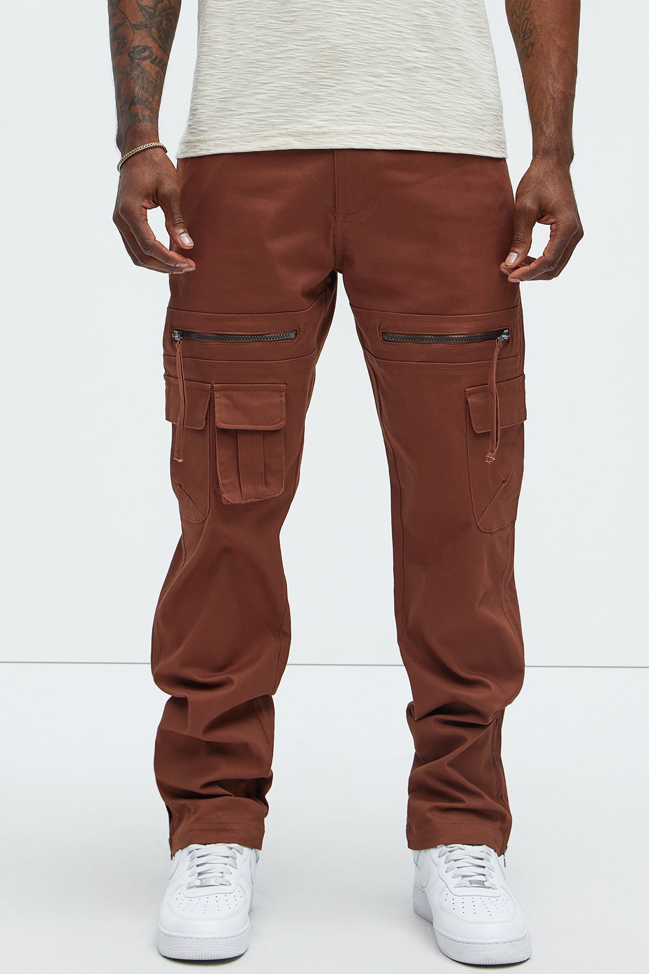 Camera Flash On Cargo Pants - Brown