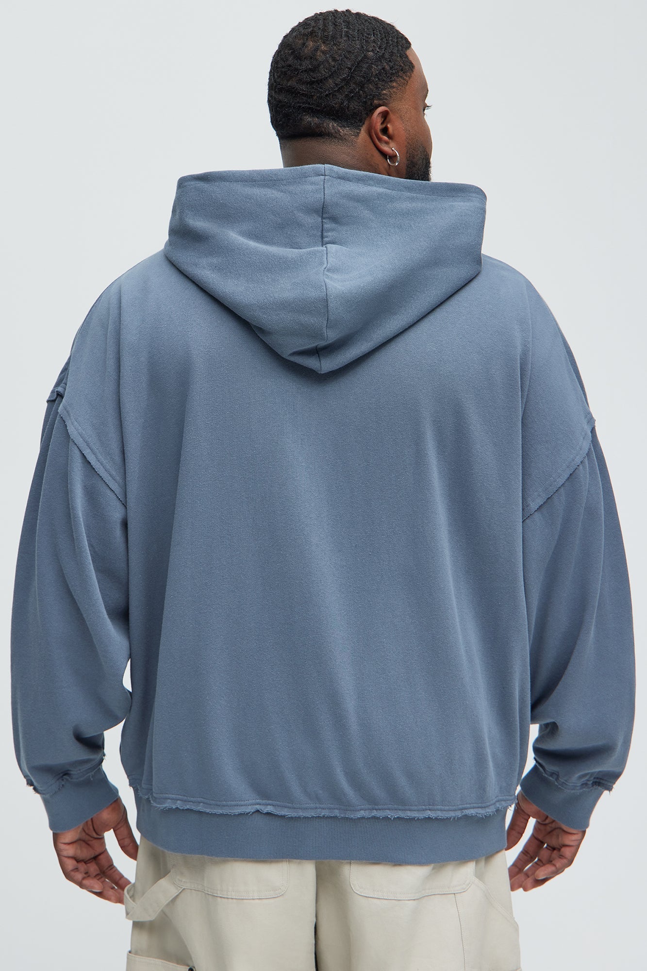 Tyson Bling Oversized Zip Hoodie - Blue