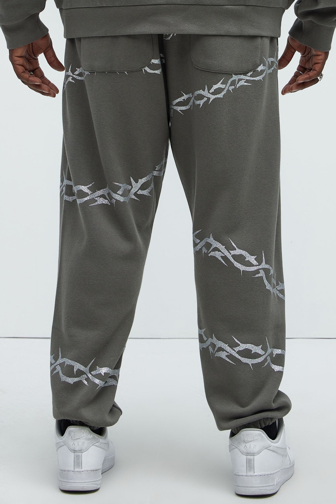 Tyson Barbed Wire Oversized Heavy Jogger - Charcoal