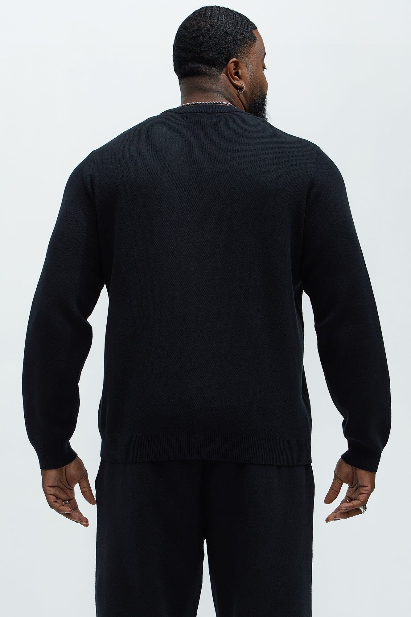 Recline Sweater Knit Crewneck - Black