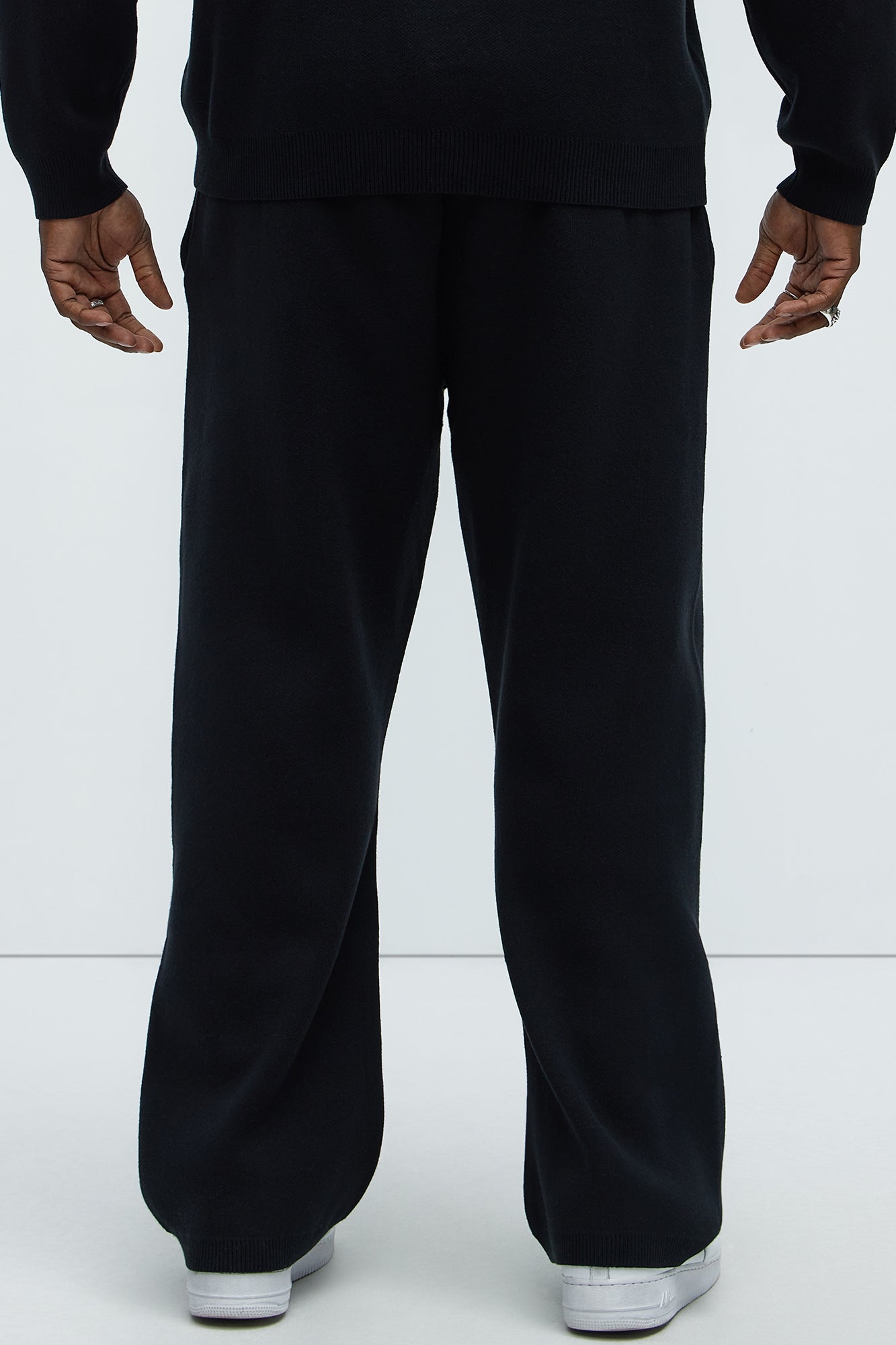 Recline Sweater Knit Sweatpants - Black