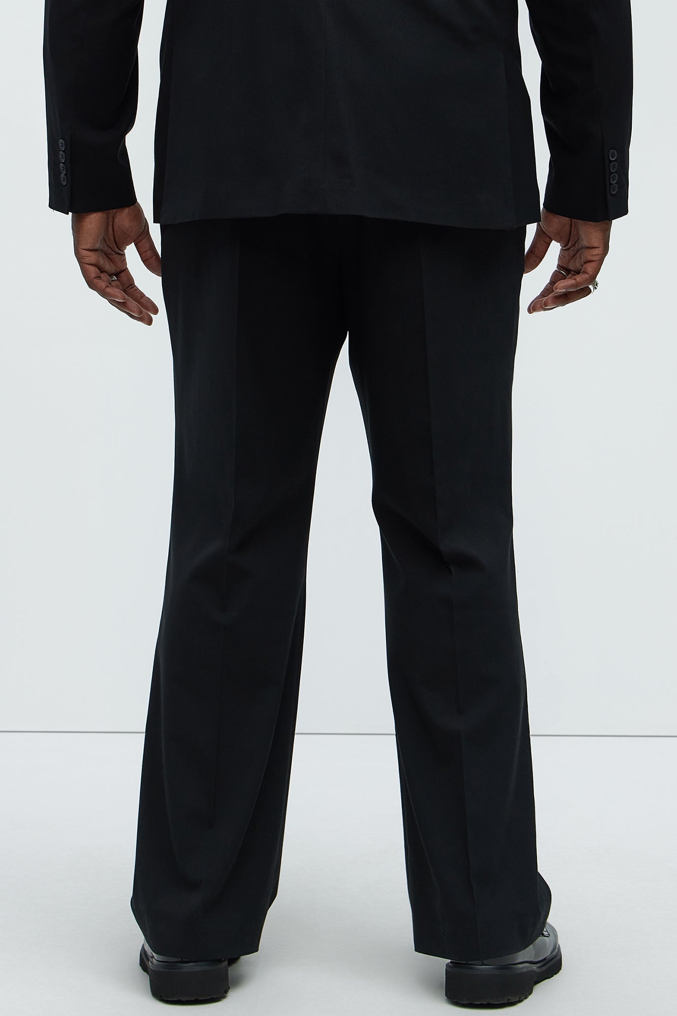 Modern Stretch Straight Trousers - Black