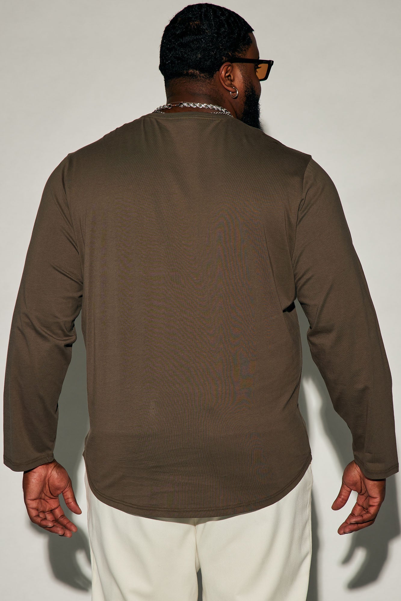 Essential Long Sleeve Scallop Tee - Olive