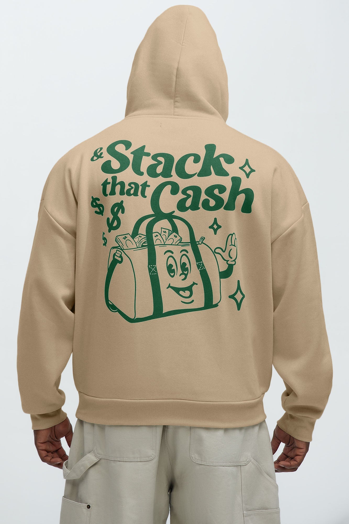 Stack That Cash Hoodie - Tan