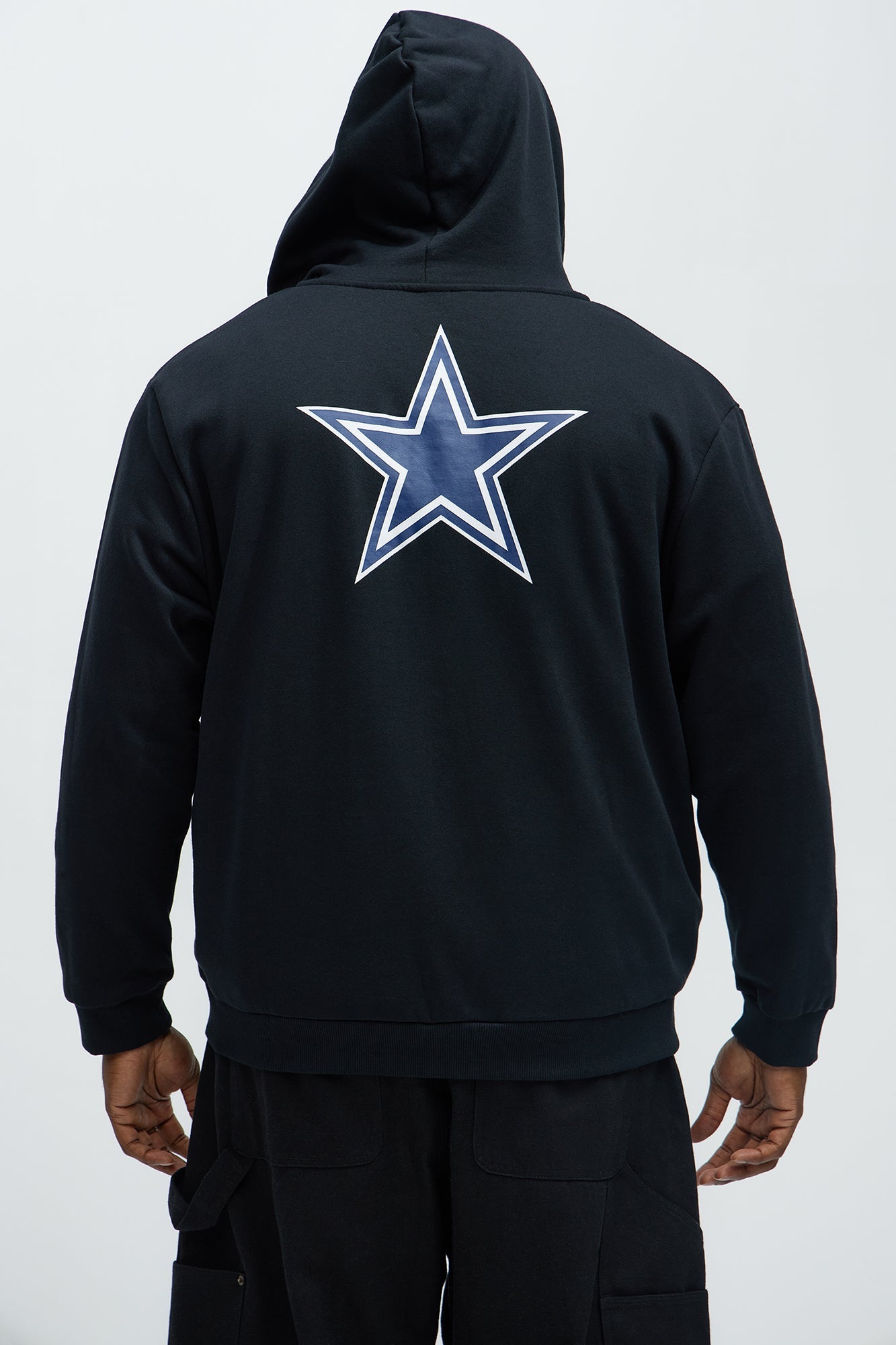 Cowboys Bold Zip Hoodie - Black