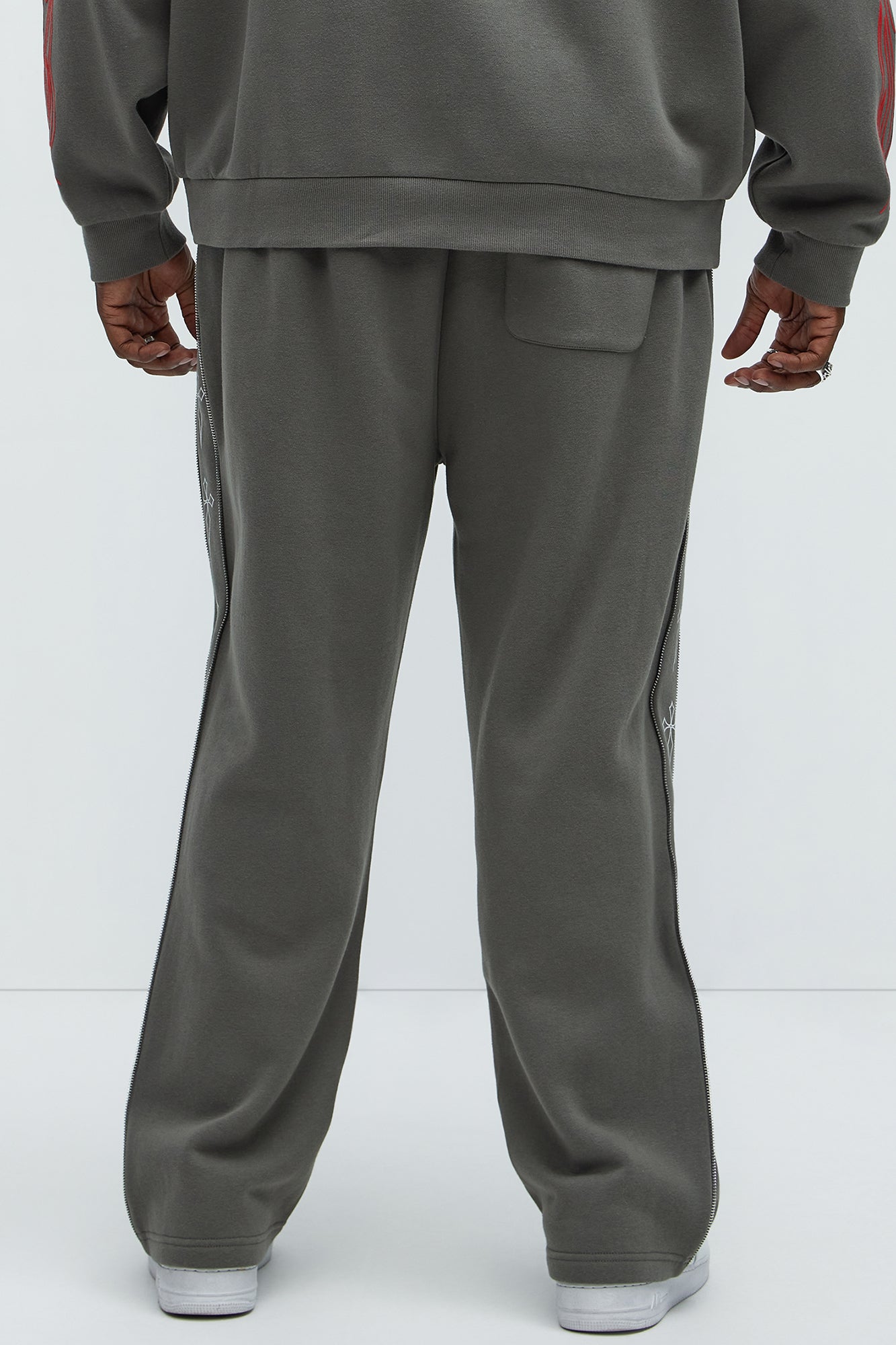 Tyson Cross Straight Sweatpants - Grey