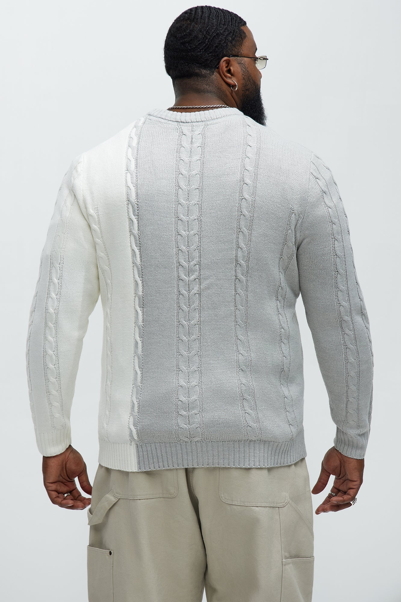 Cody Cable Knit Sweater - Heather Grey