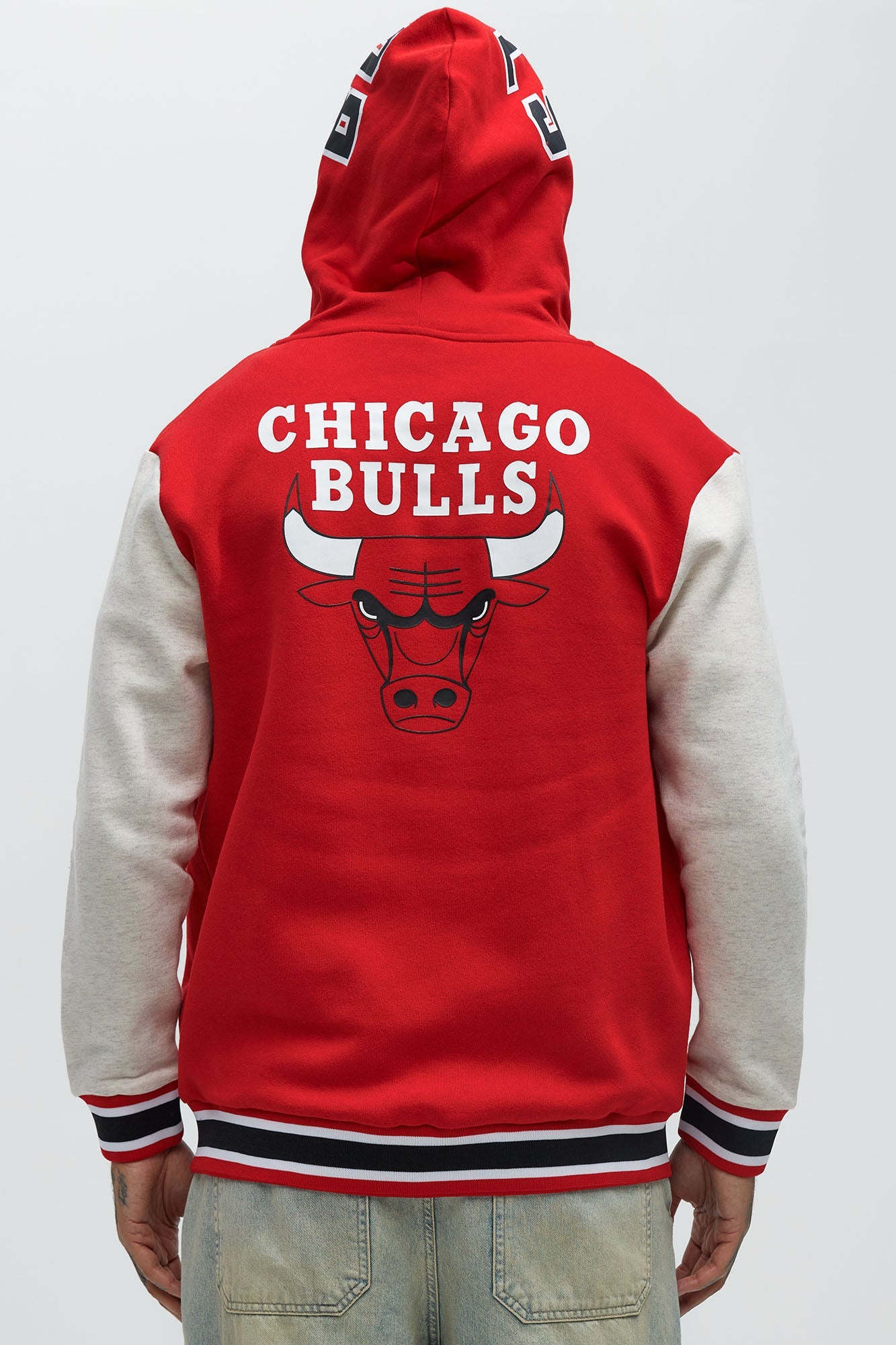 Bulls Above The Rim Zip Up Hoodie - Red