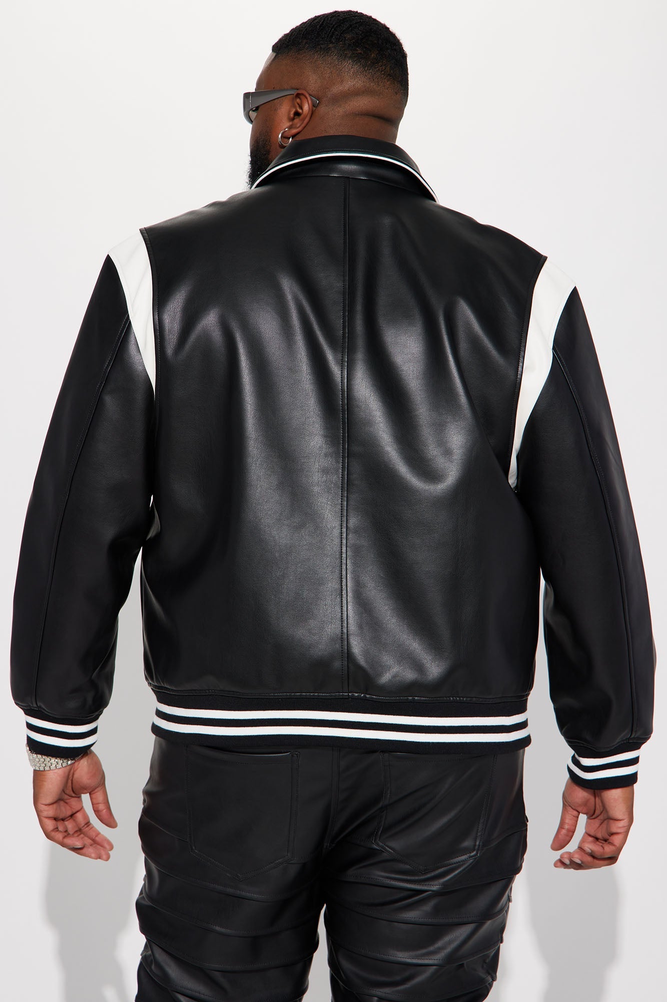 Uncompromising Faux Leather Jacket - Black/combo