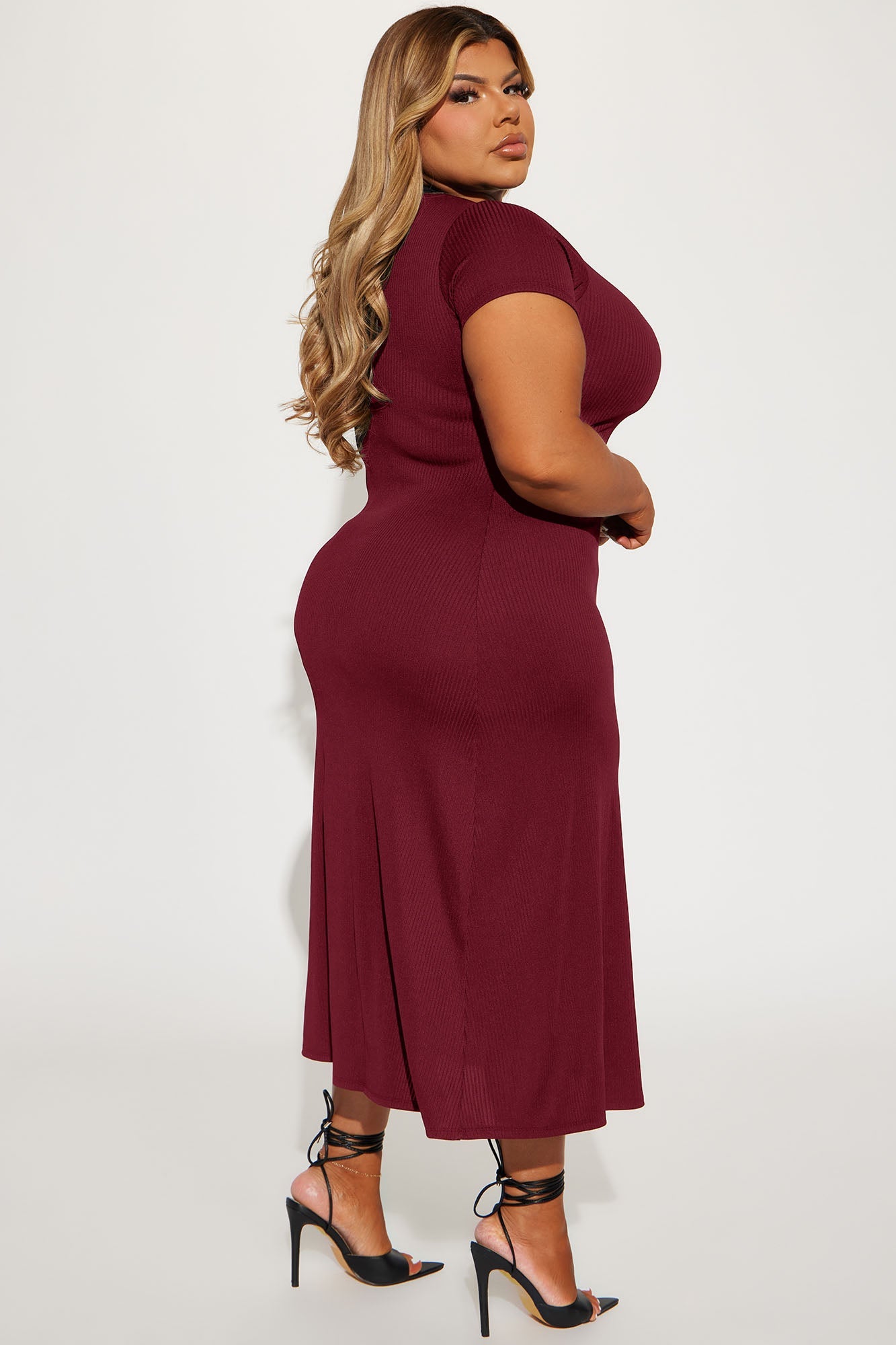 Madison Ribbed Mini Dress - Wine